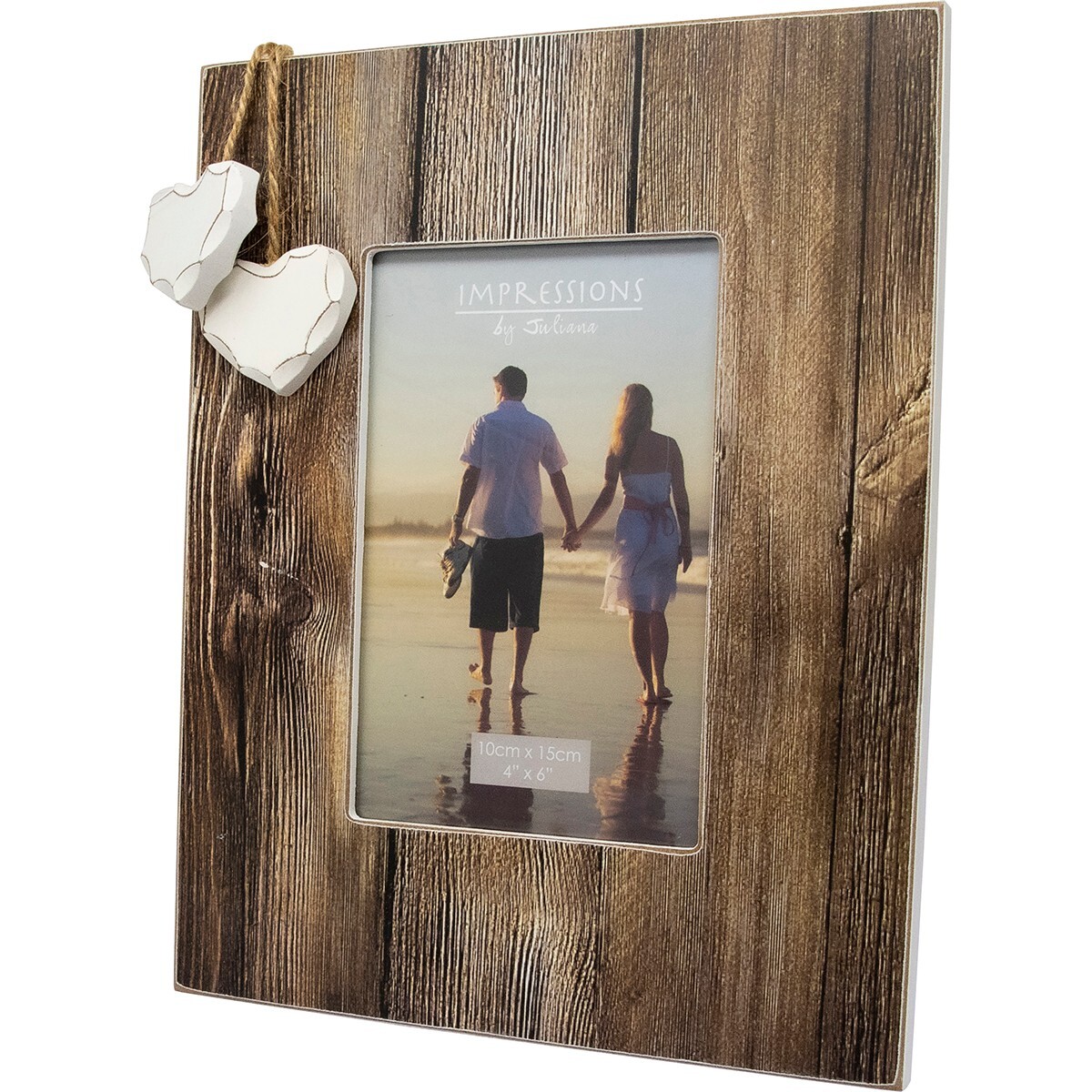 WOOD PHOTO PICTURE FRAME 4 X 6 INCH STAND HOME MODERN HEARTS PRESENT DECORATION