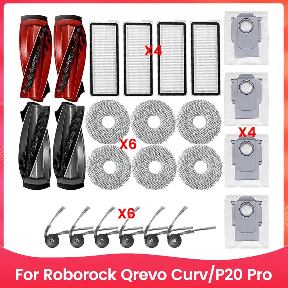 For Qrevo Curv/P20 Pro Accessories Main Side Brush Hepa Mop Pads4152