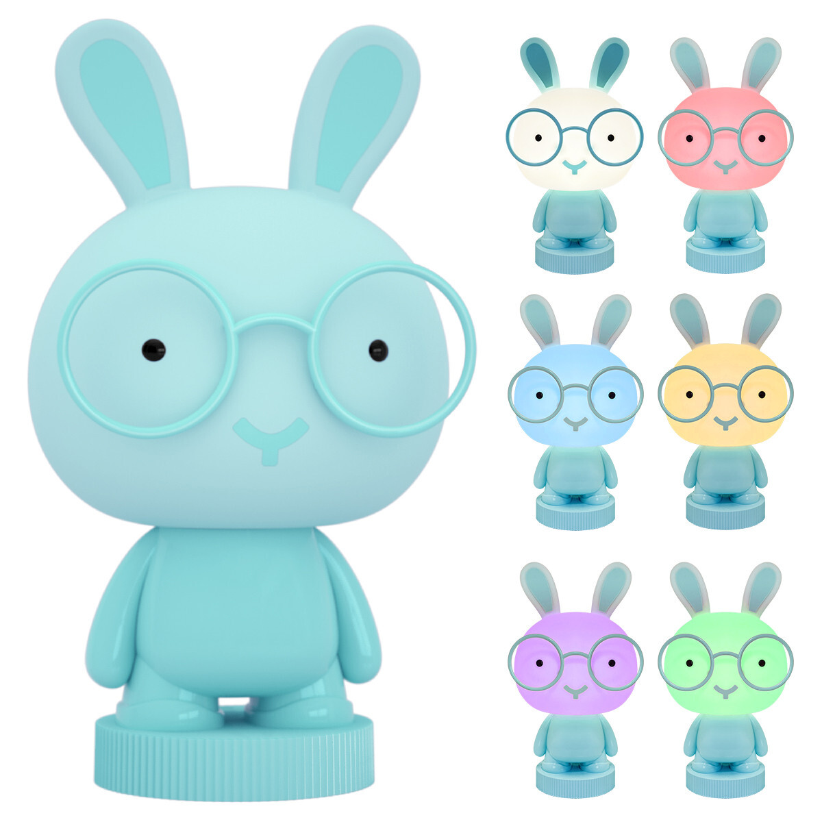 Blue Bunny LED Childrens Table Lamp RGB Colour Changing USB Rechargeable BU01BL