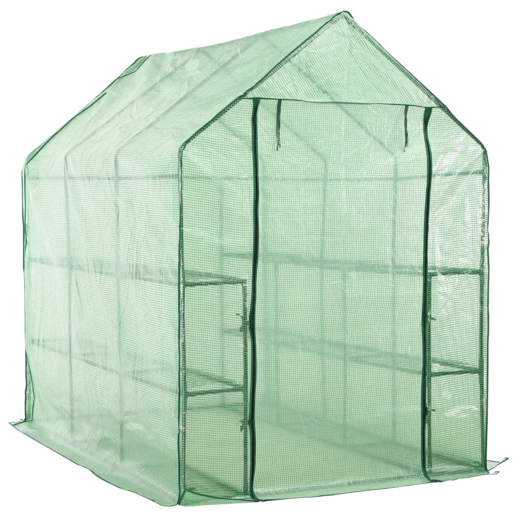 Walk-in Greenhouse with 12 Shelves Steel Warm House Hobby Greenhouses vidaXL
