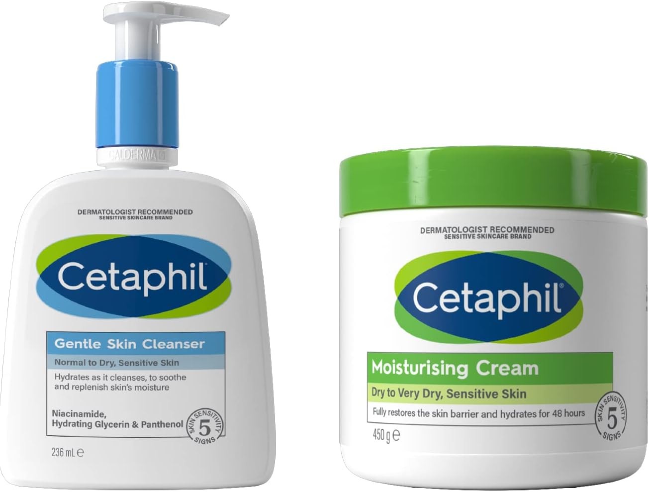 Cetaphil Hydrating Gentle Skin Cleanser 236ml + Body Moisturising Cream 450g Bu