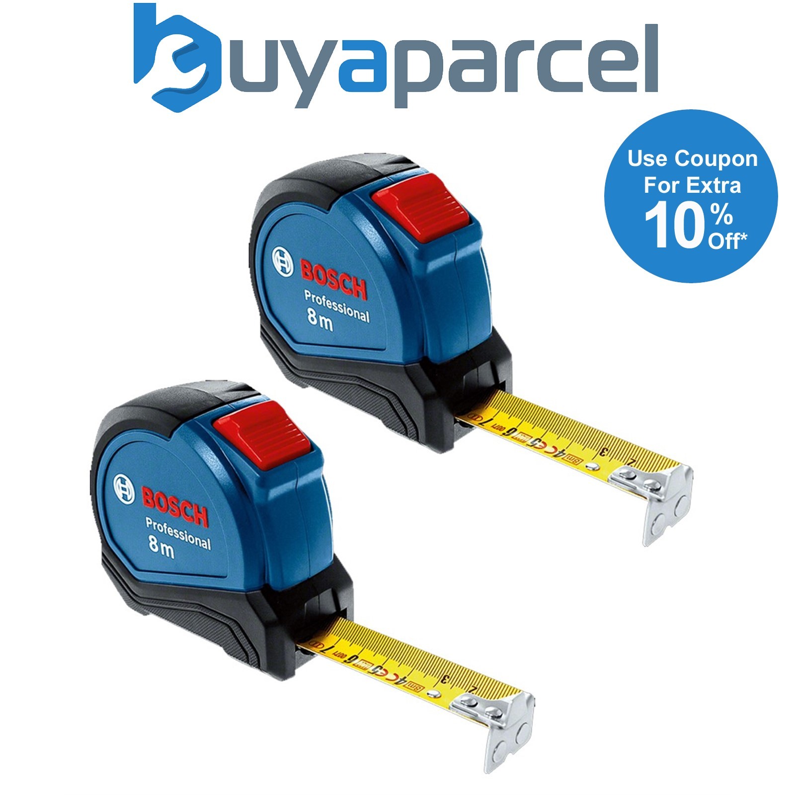 2x Bosch Professional 5m Metric Tape Measure 1600A016BH Pro Flexible Stop Button
