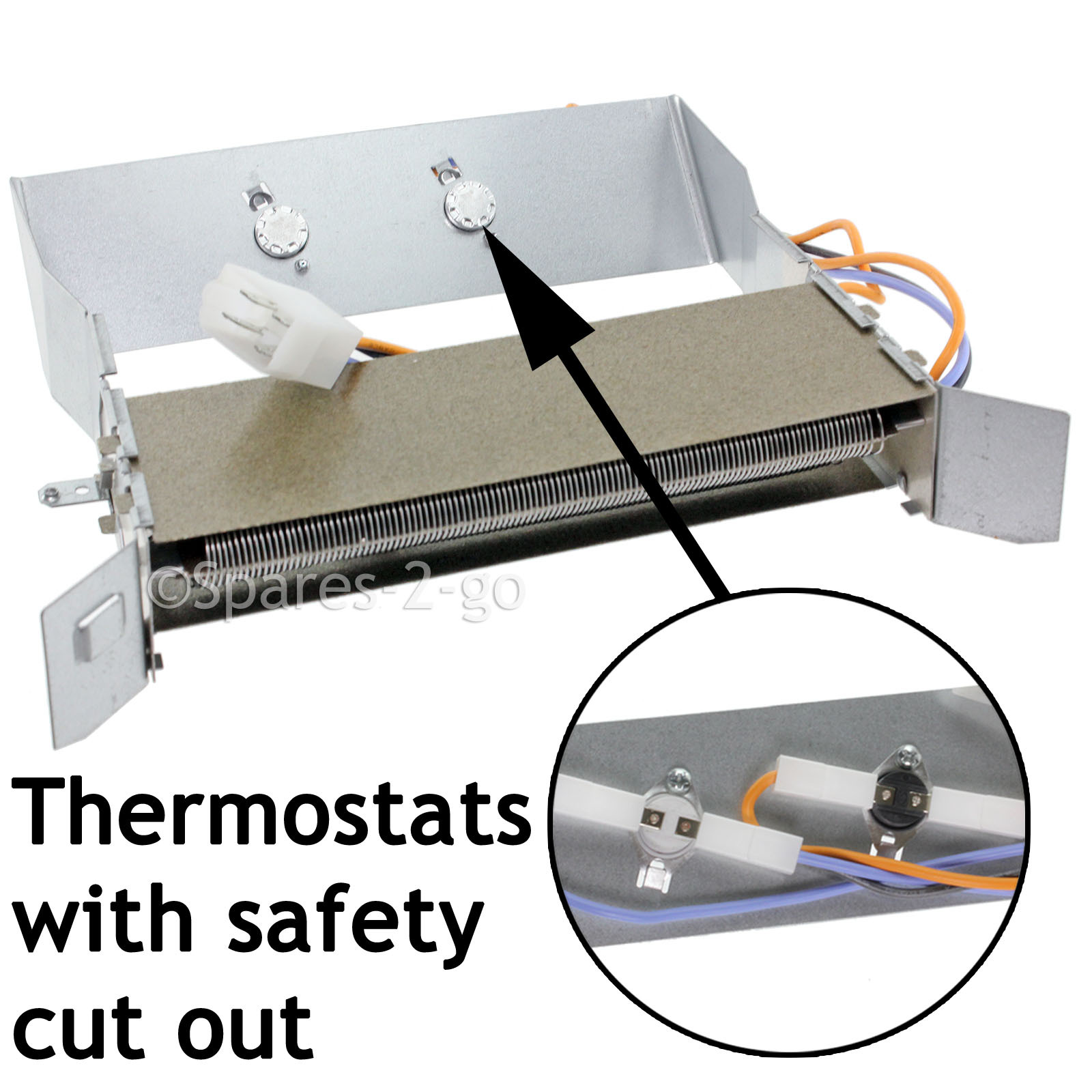 HOTPOINT Tumble Dryer Heater Element Thermostats TVM560G TVM560P 2200W