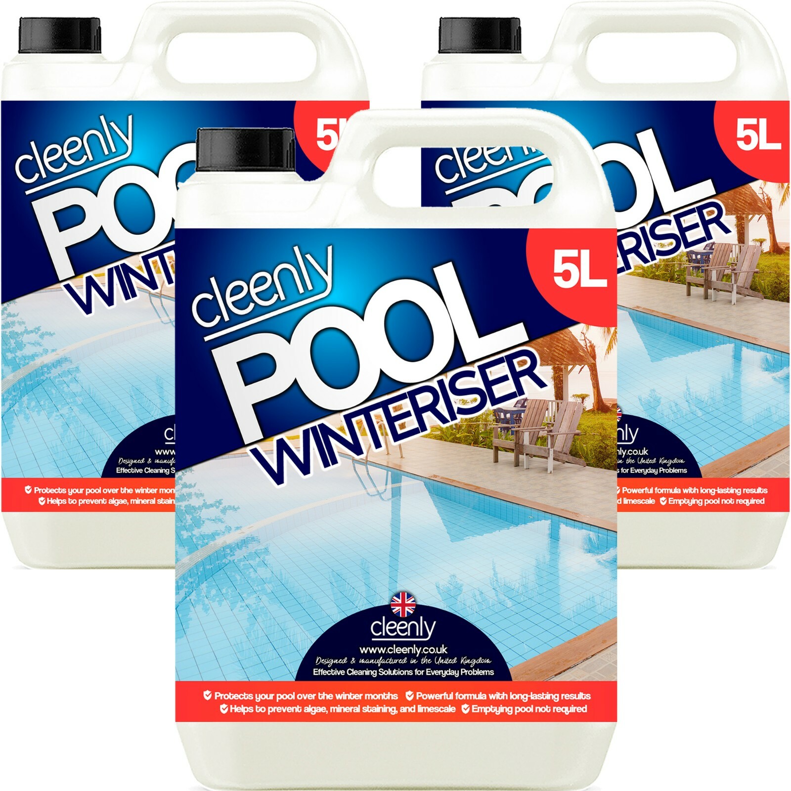 Cleenly Swimming Pool Winteriser Prevents Algae Mineral Staining and Scale 15L