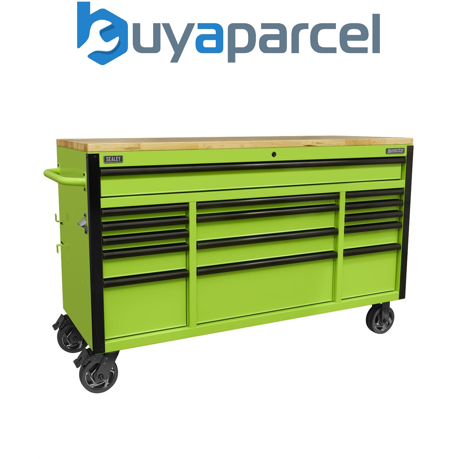 Sealey AP6115BE Superline PRO&reg; Black Edition Mobile Trolley with Wooden Work