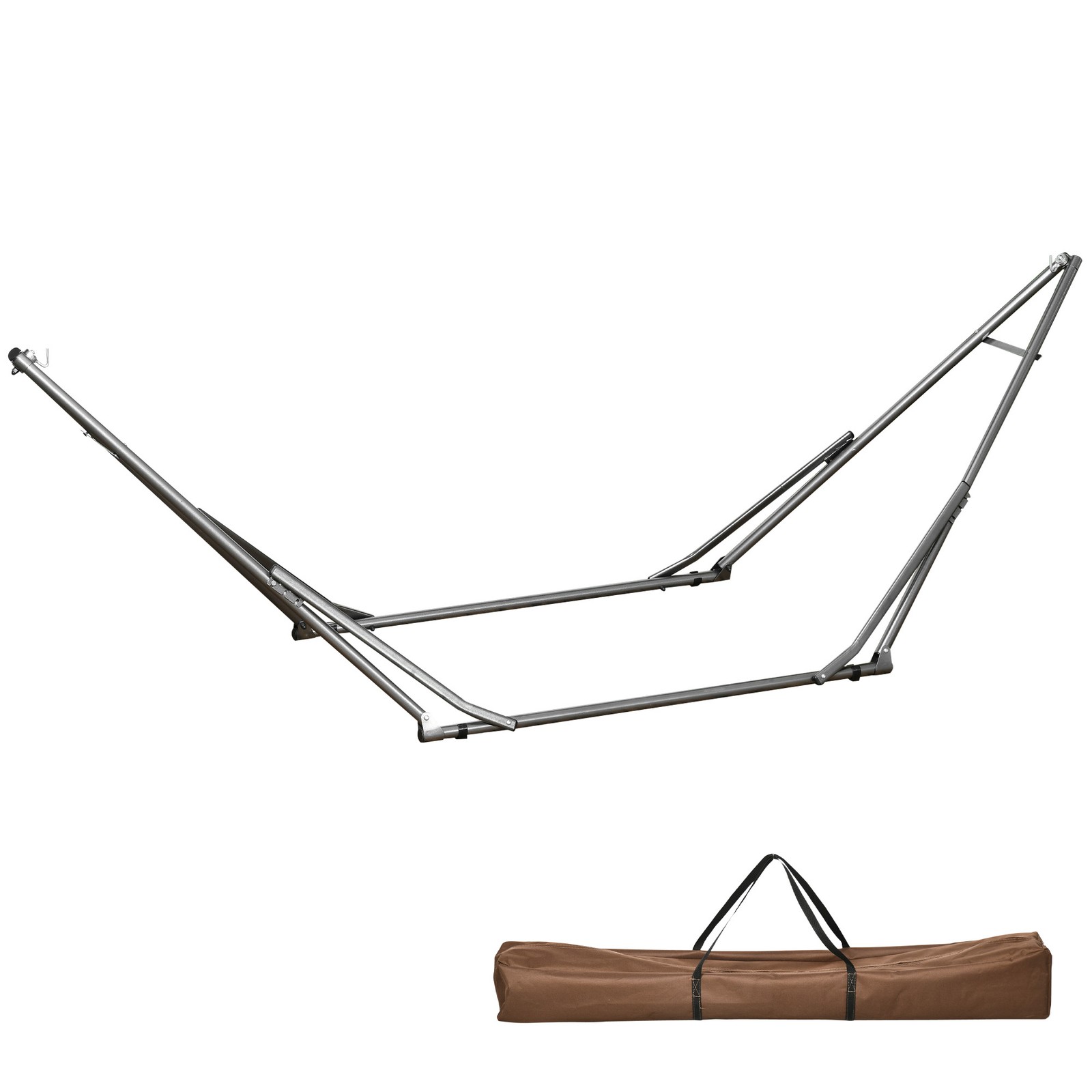 Outsunny Foldable Hammock Stand, 2 in 1 Hammock Net Stand & Clothes Drying Rack