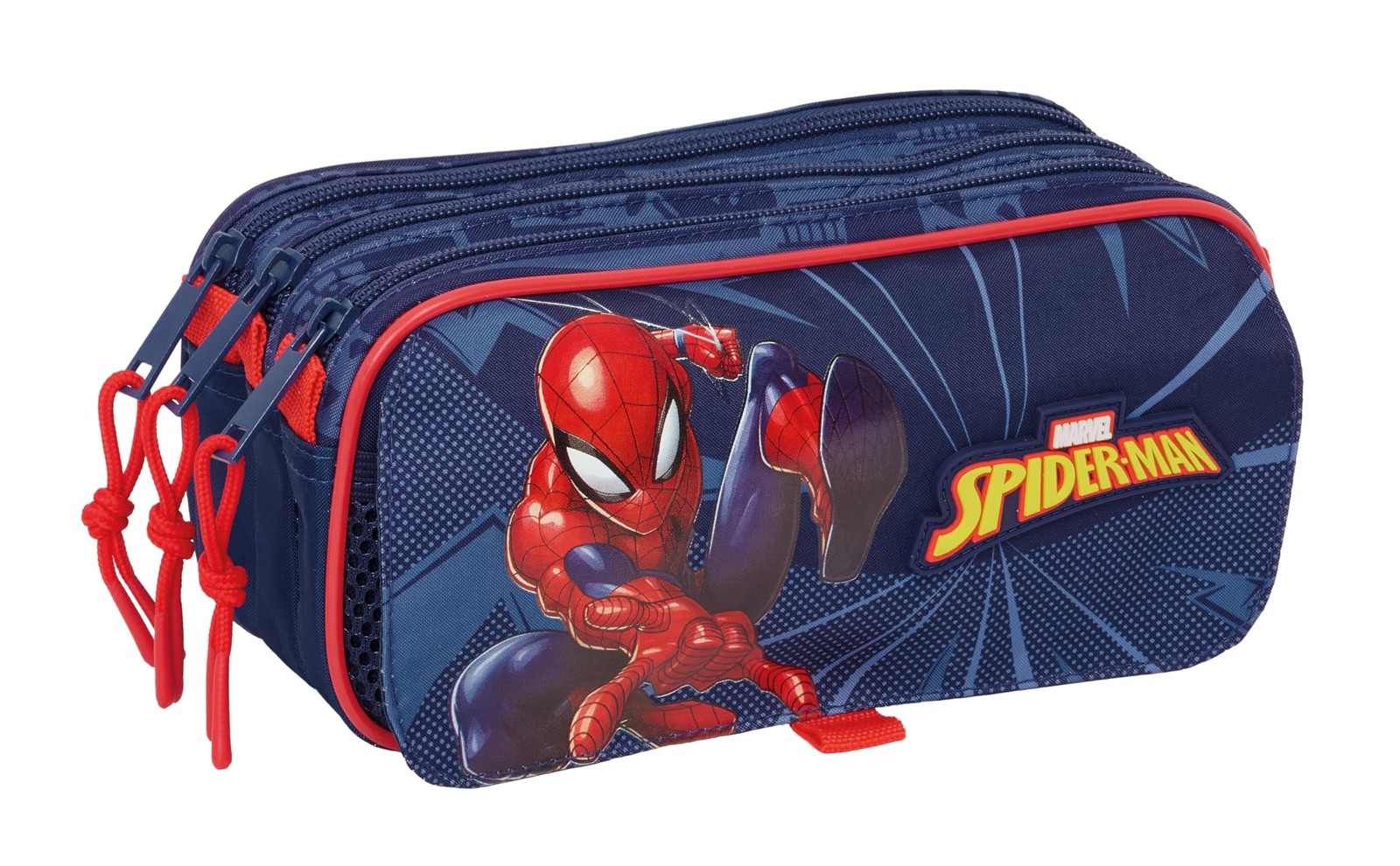 SPIDERMAN – Triple Big Pencil Case, Children's Pencil Case, Ideal for School Age