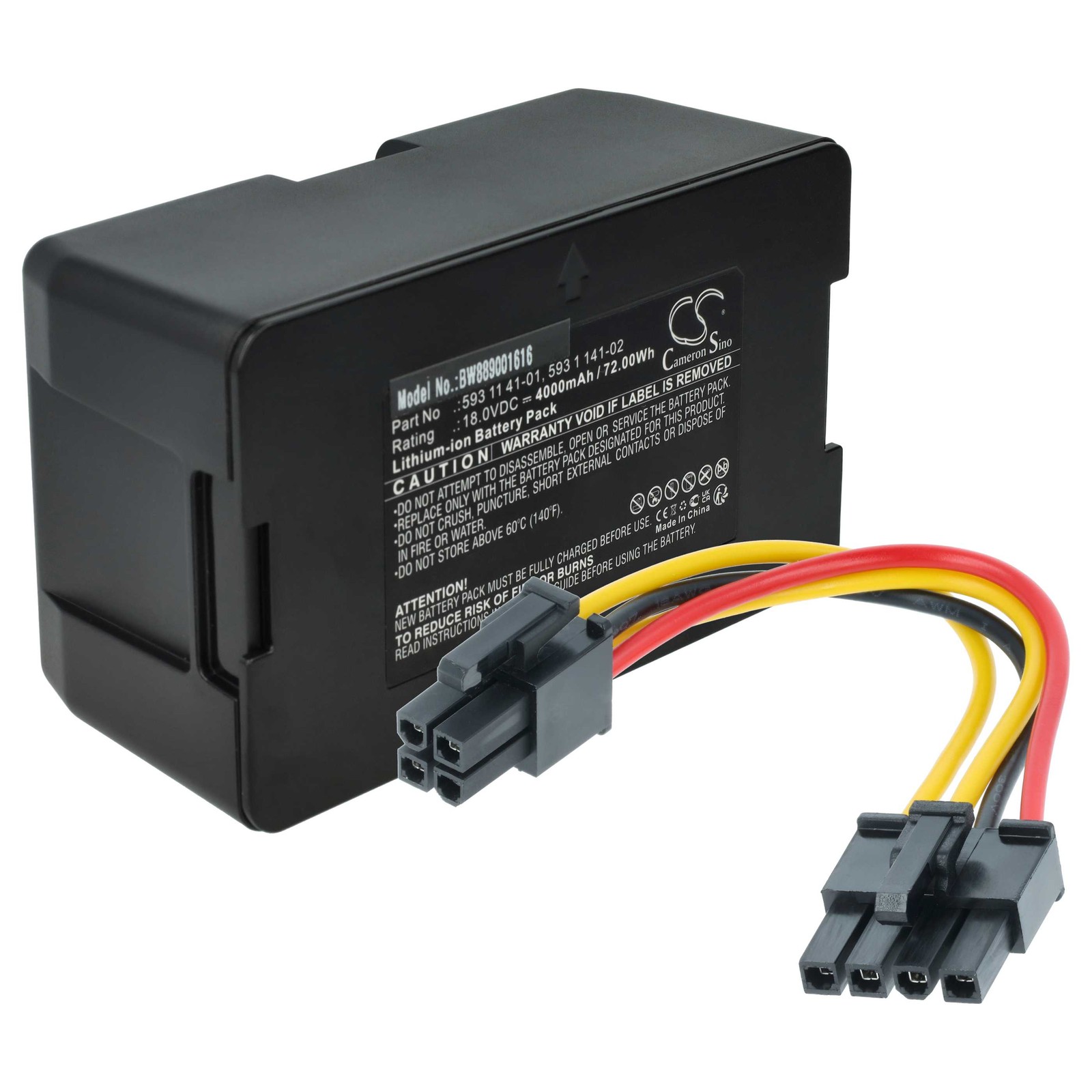 4000mAh Battery, Power Cord for Gardena Sileno mimimo (2020-2021)