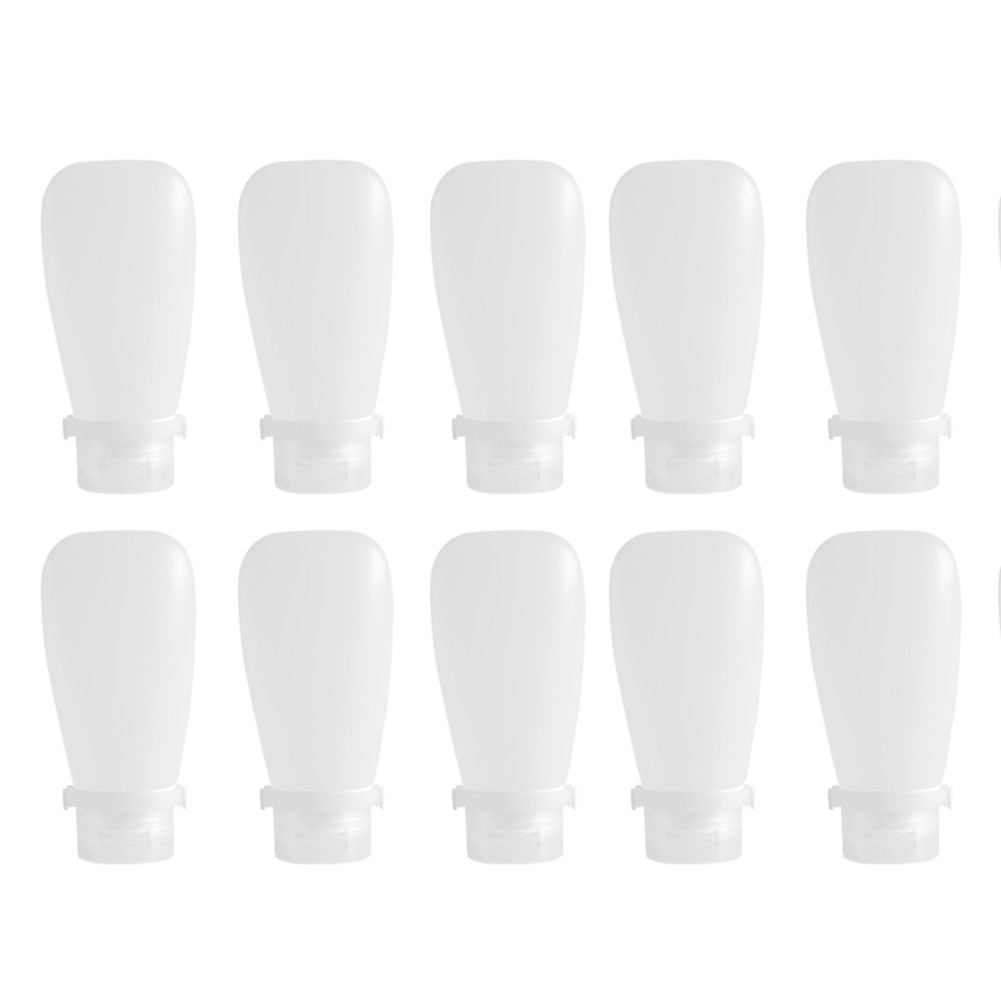 3X(Transparent 90ml Travel Silicone Refill Bottle, Shower Gel, Shampoo3642