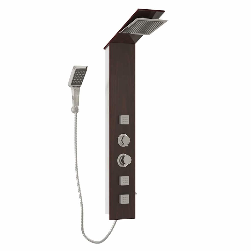 Shower Panel System Glass Brown Rain Mixer Faucet Set Bath Jet vidaXL