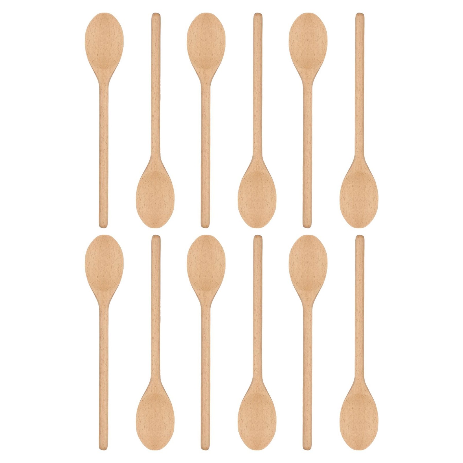 12x Wooden Cooking Spoons 30cm Non Stick Long Handle Kitchen Cookware Utensil