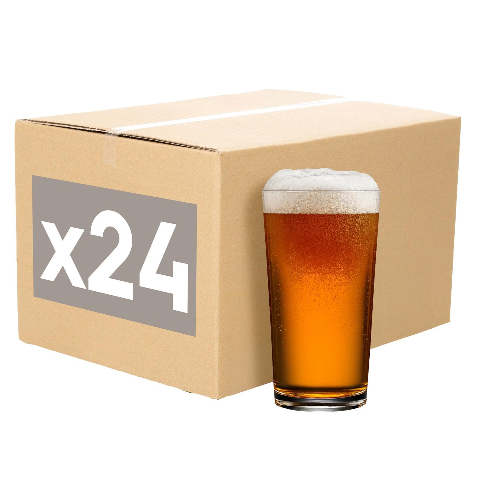 24x 568ml (20oz) Conical Pint Beer Glasses Bar Pub Glass Set