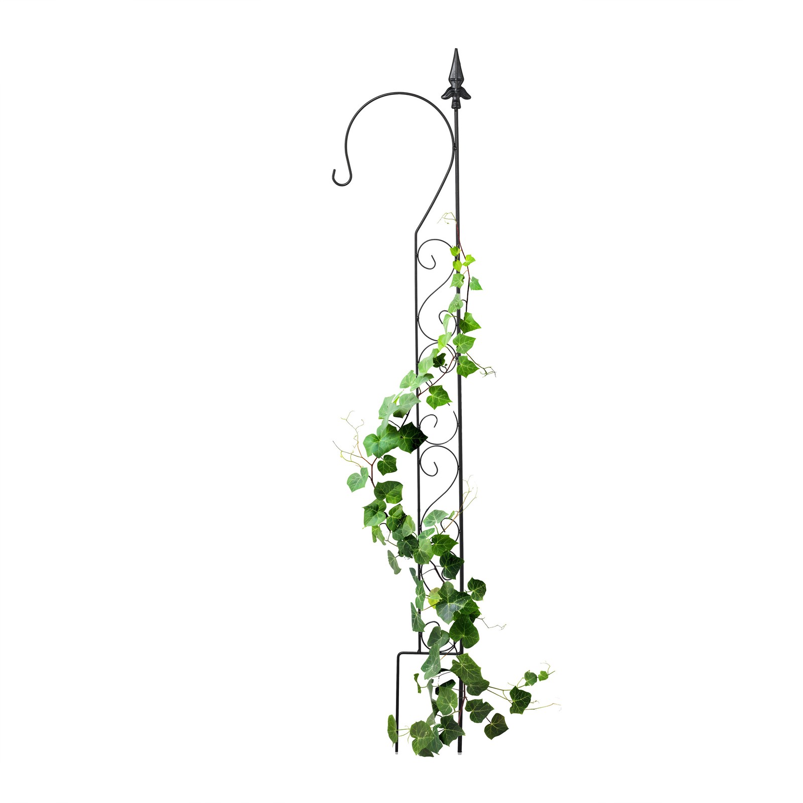 Plant Support Hook Trellis Climbing Aid Metal Frame Flower Stake Black 145x27cm