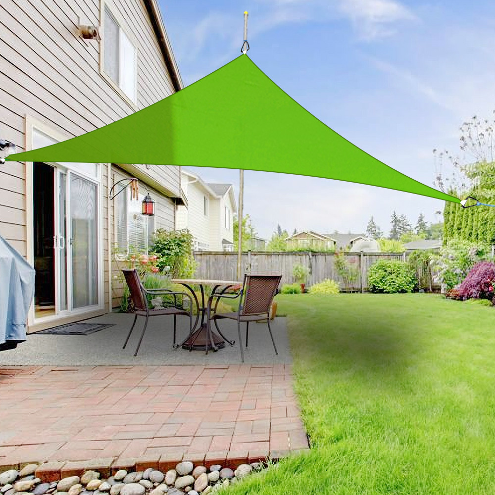 5x5x5m Sun Shade Sail Garden Awning Canopy 98% UV Block Triangle Light Green