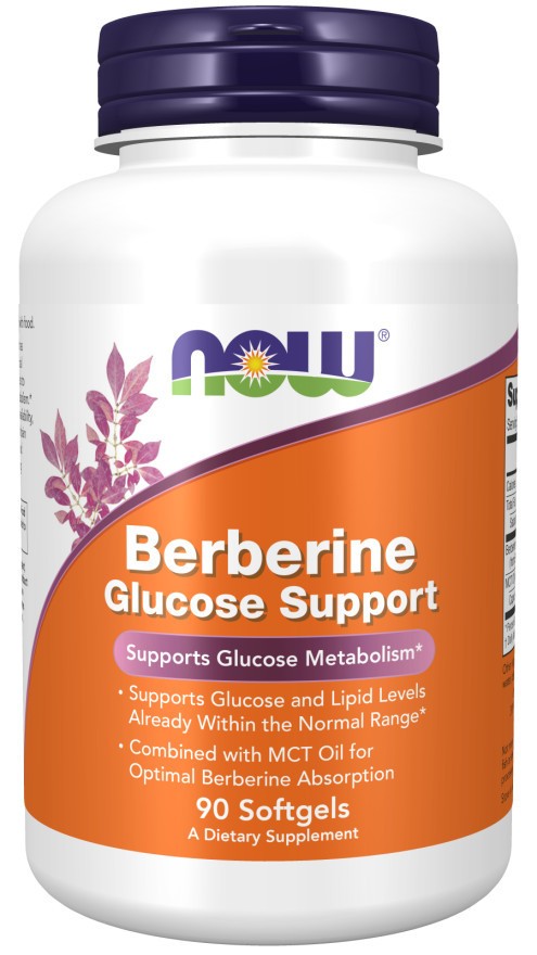 Berberine 400mg Glucose Metabolism Support 90gels Now Foods MCT/Capric Acid