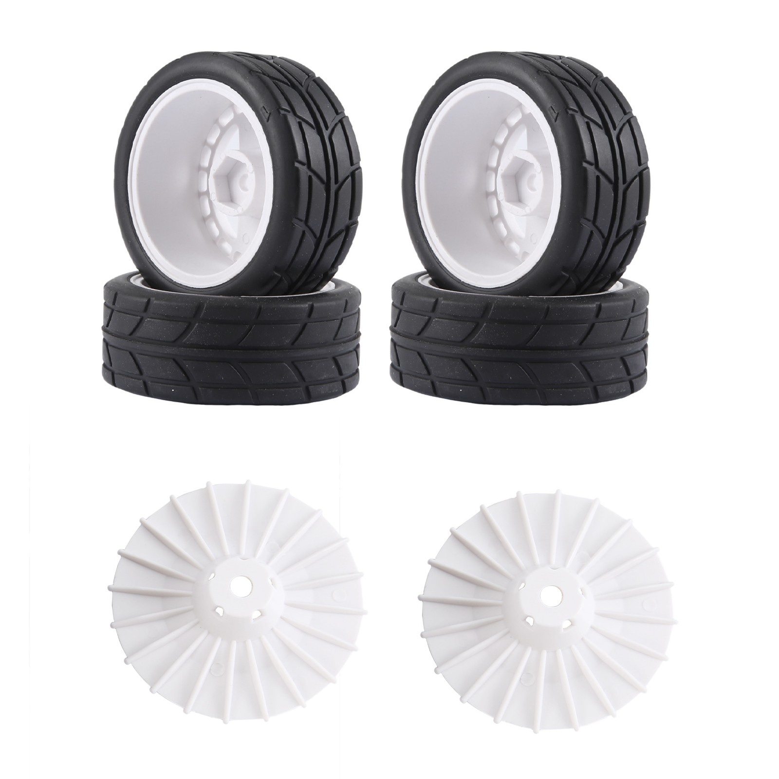 3X(4PCS 12mm Hex 65mm Rubber Tire Wheel Tyres for XV-01 TT-01 TT-02 LC6437