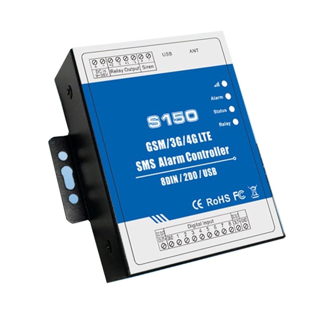 GSM 4G RTU SMS Alarm Controller S150 8DIN 2Relay Industrial IoT Monitoring7770
