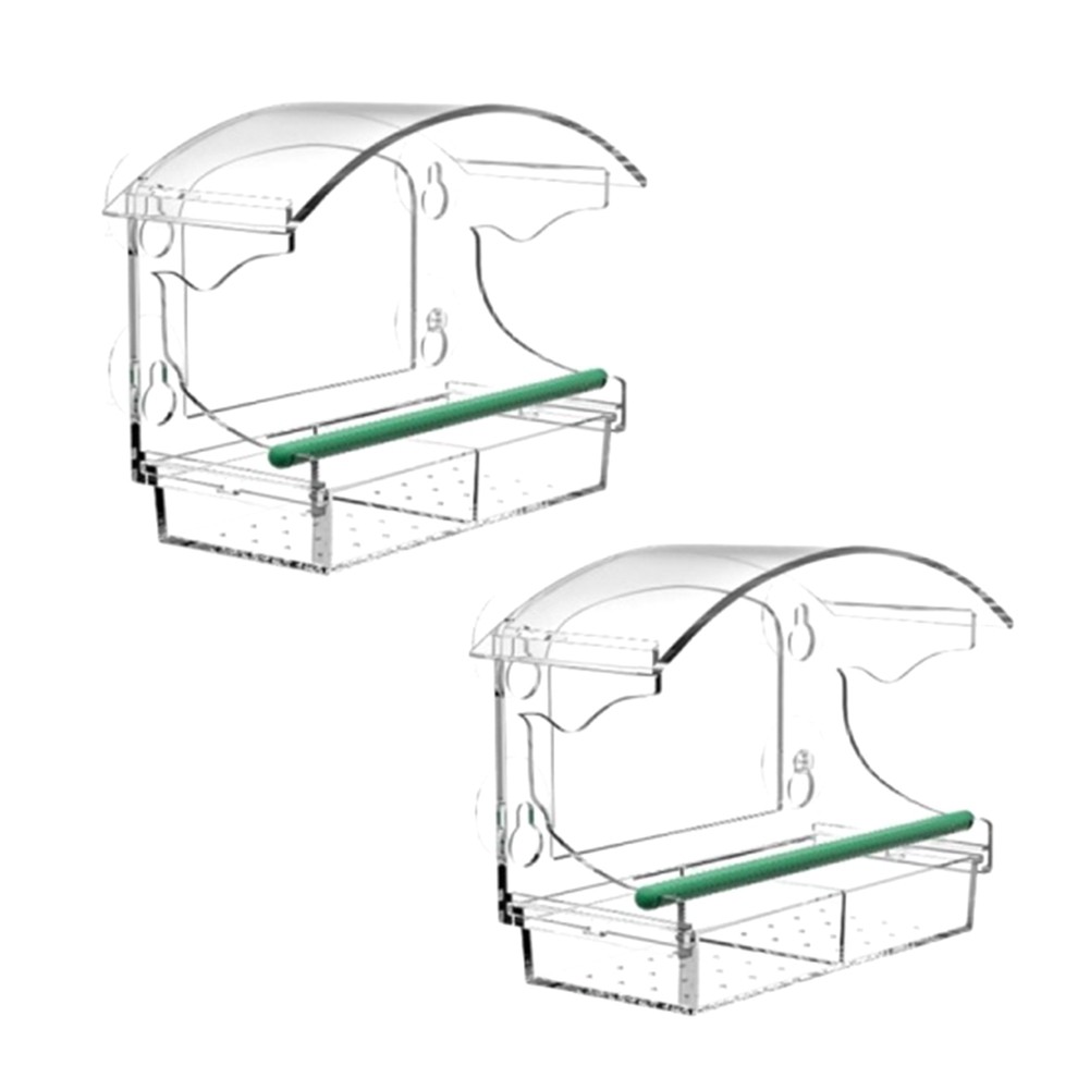 Bird Feeder Acrylic Transparent Window Bird Feeder Tray Bird House Pet6604