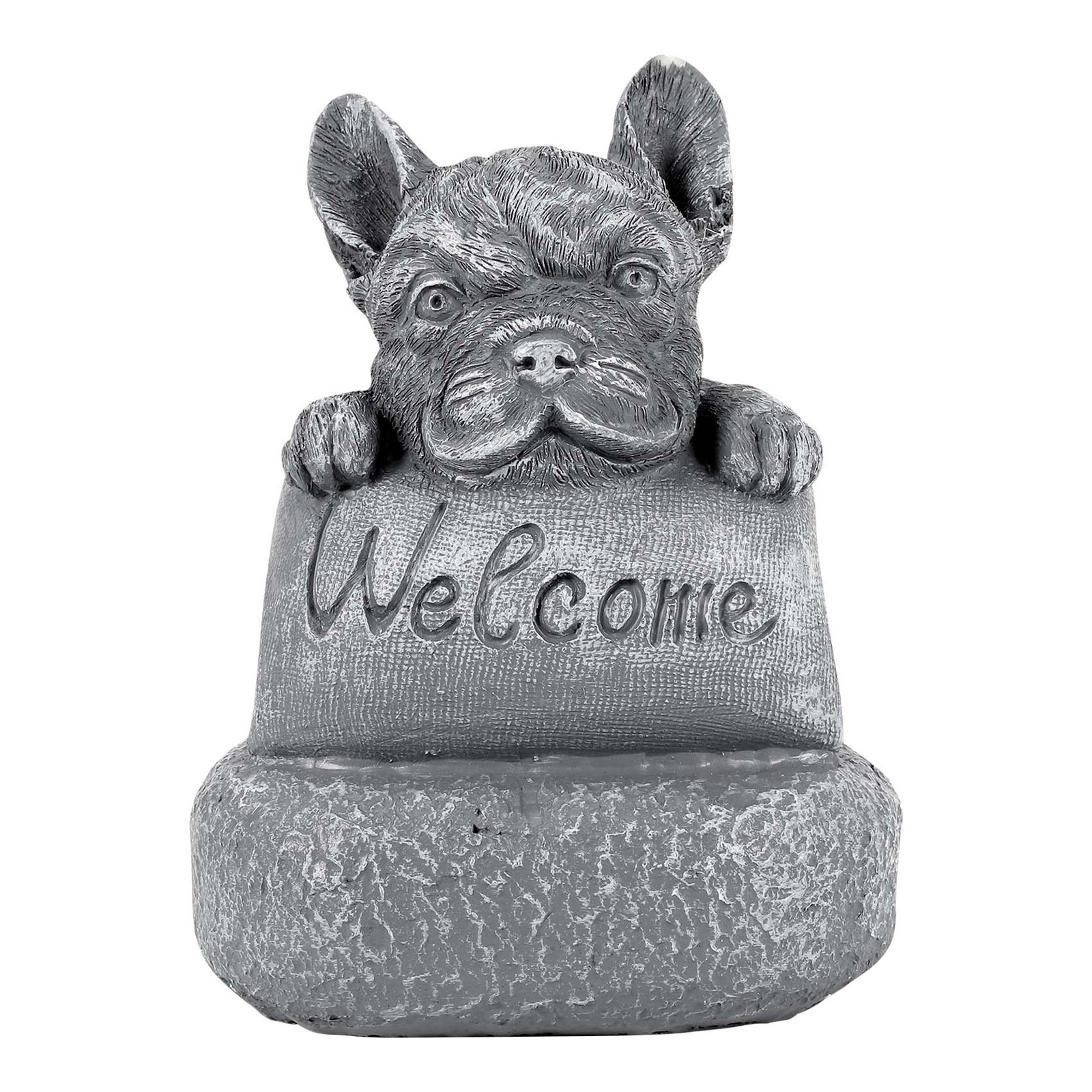 6X(French-Bulldog Welcome on a Plinth Home or Garden Accessories Yard1021