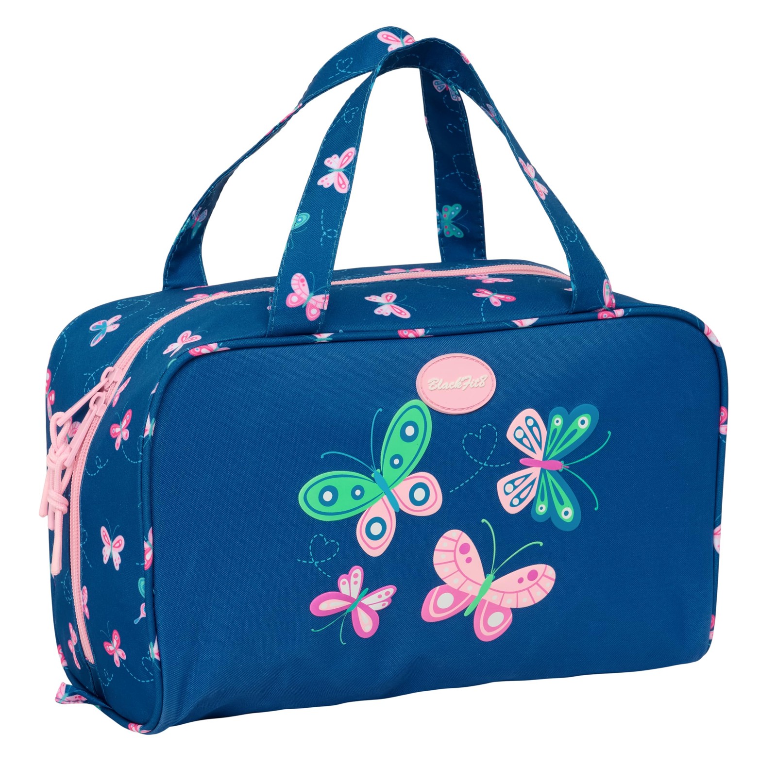 BLACKFIT8 Butterfly - Rectangular Toiletry Bag with Handle, Children's Toiletry