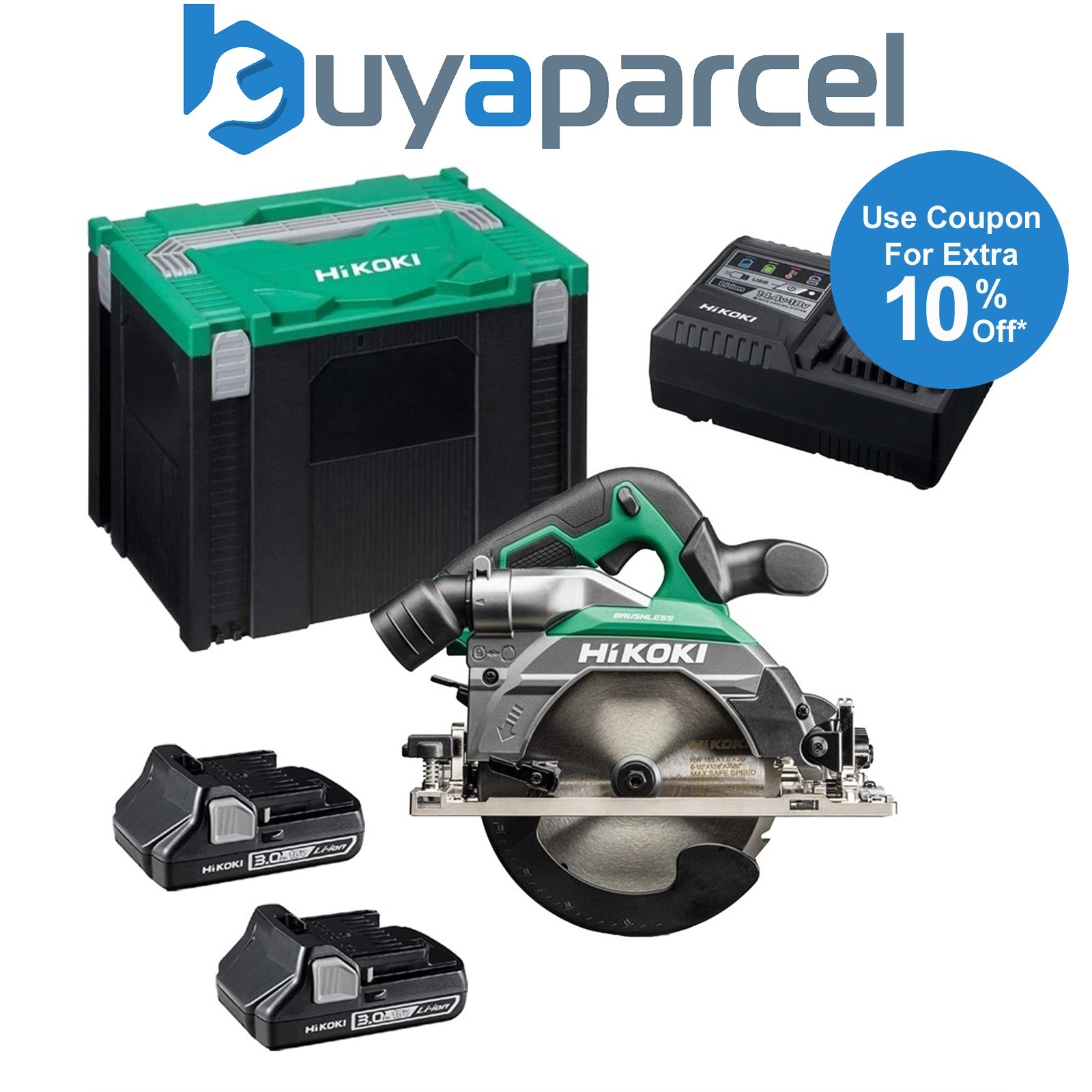 HIKOKI C1806DB Brushless 165mm Circular Saw 18V Cordless Saw X2 3AH Battery Case