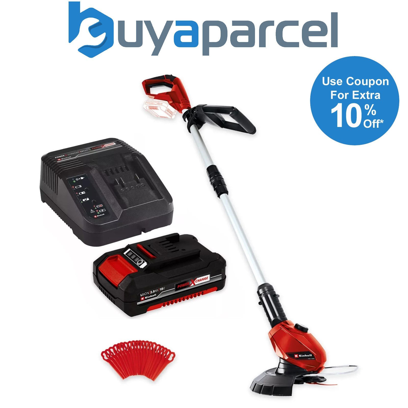 Einhell 18v Cordless Grass Trimmer Strimmer Power X Change 24cm GE-CT 18 Li 2ah