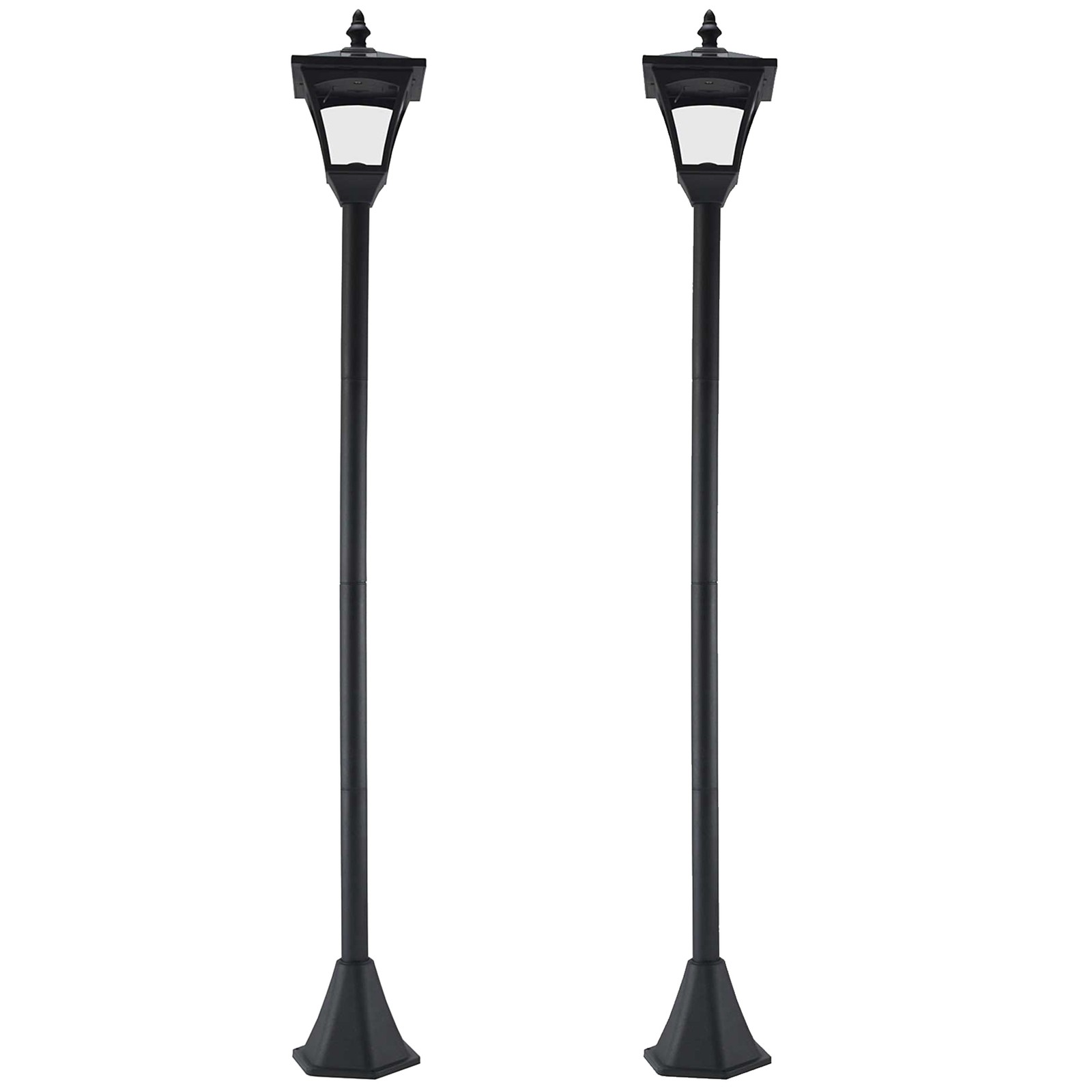 Outsunny 2 Pcs Outdoor Garden Solar Light with Base Freestanding Energy-saving