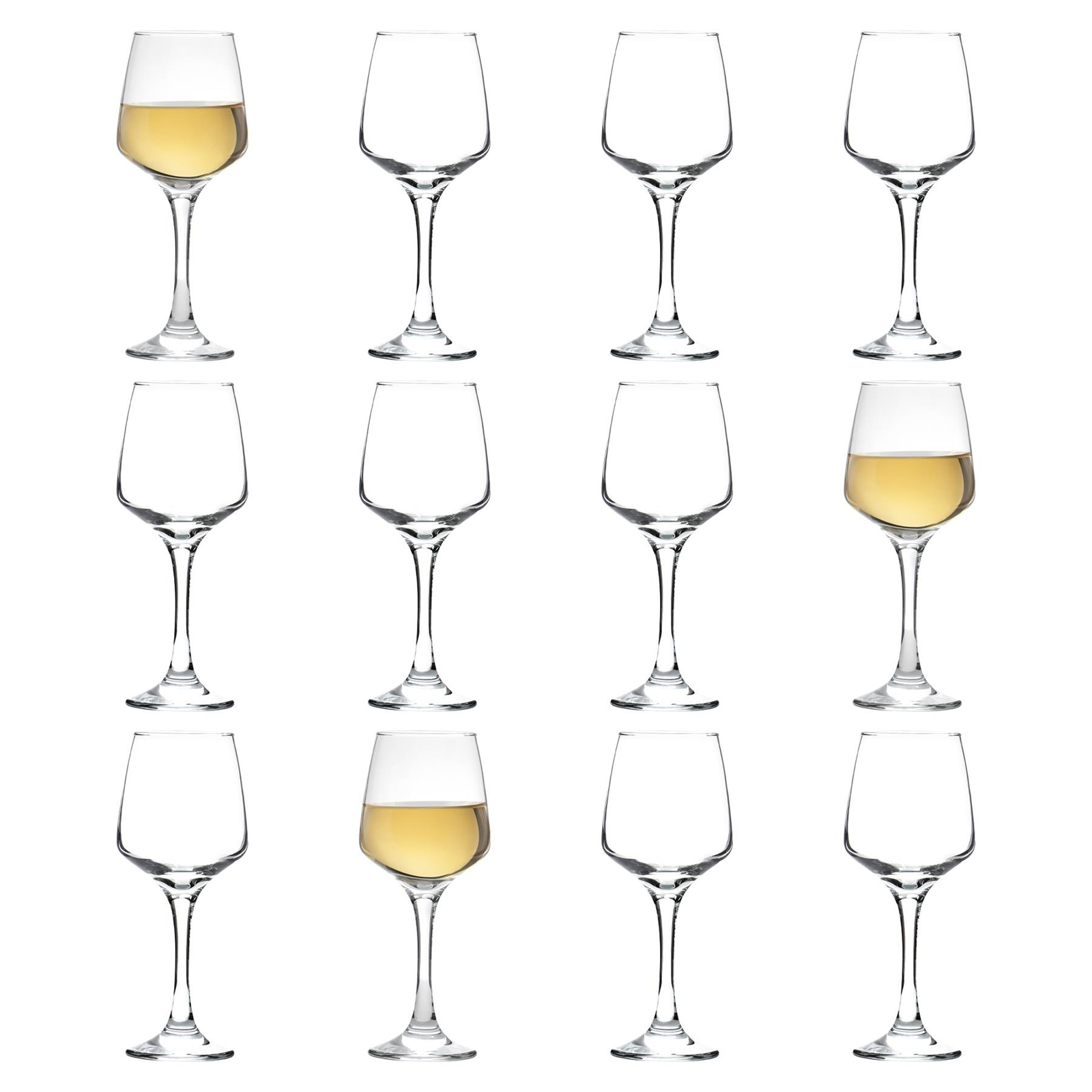 12x LAV Lal White Wine Glasses Small Glass Red Rose Long Stem Party Set 295ml