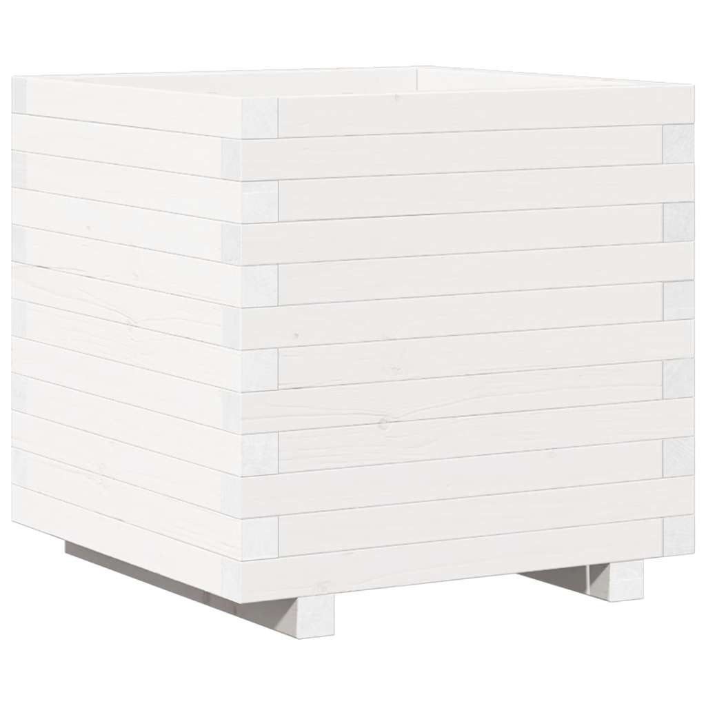 Garden Planter Outdoor Flower Pot White Solid Wood Pine vidaXL