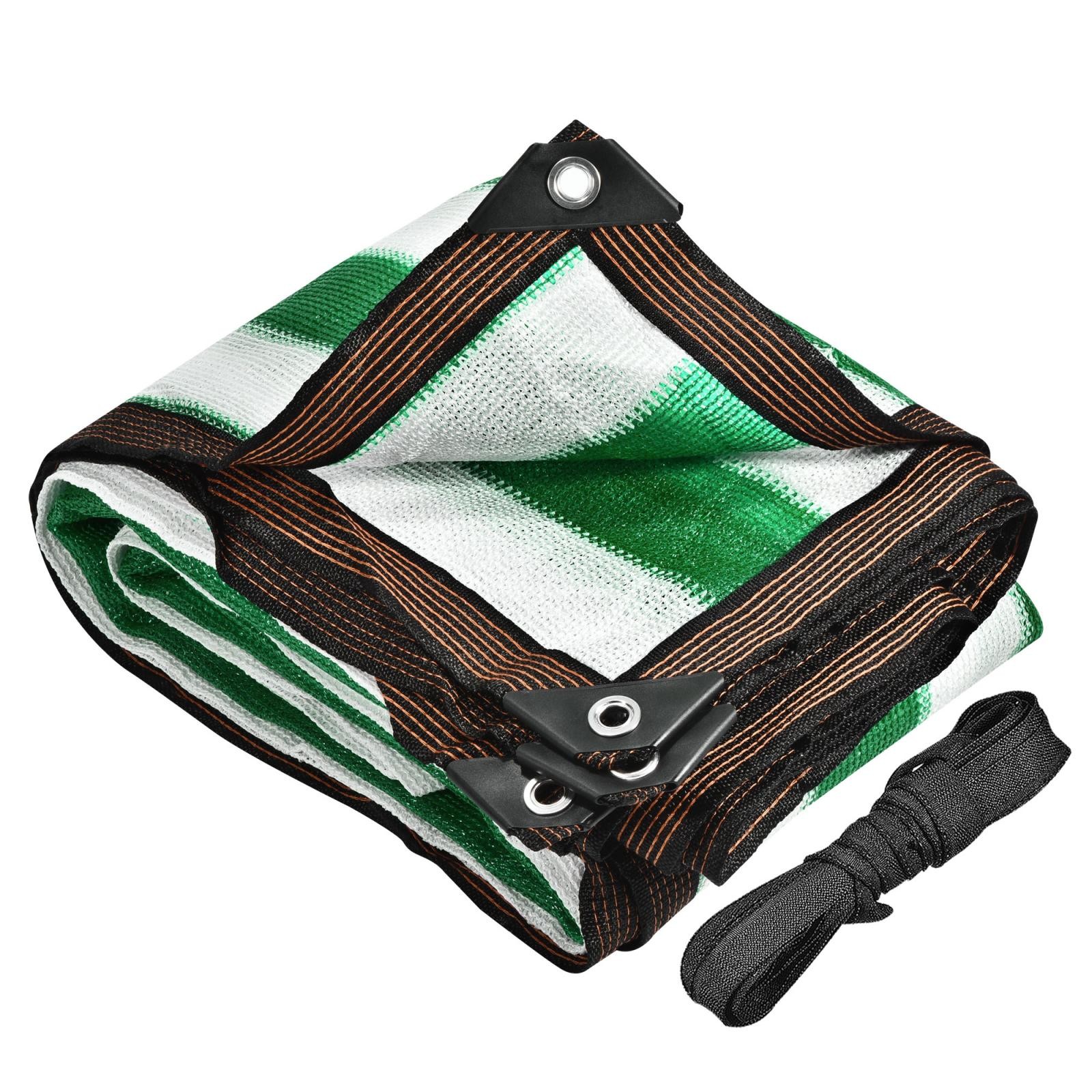 3x3m Garden Plants Shade Cloth Grommet Cord Mesh Sunshade Cover Net Green+White