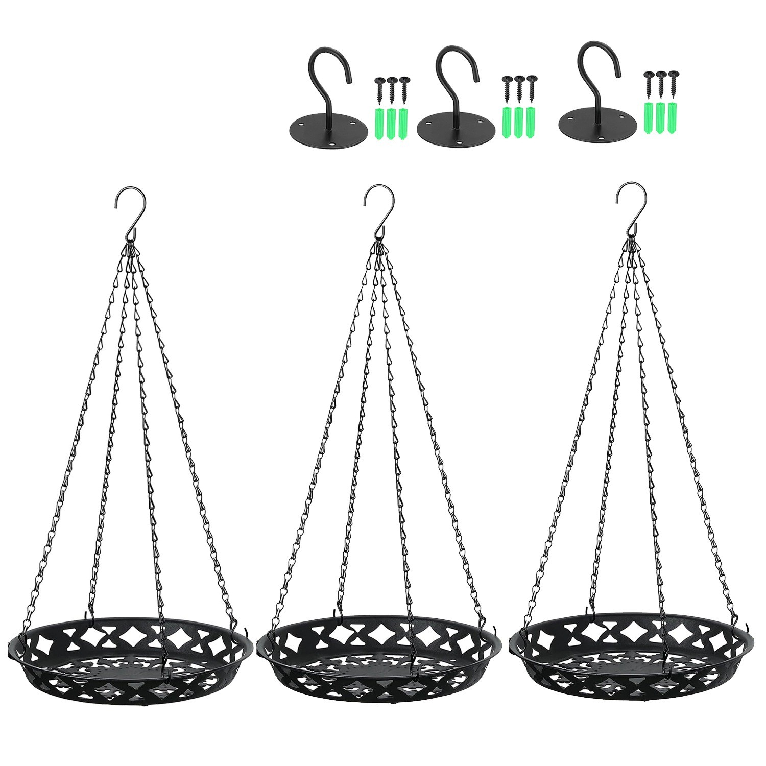 3 Pack Plant Hanger, 12 Inch Metal Hanging Planter for Indoor Outdoor1294