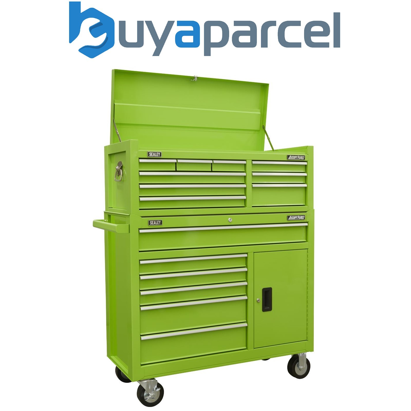 Sealey AP41STACKHV American PRO Topchest & Rollcab Combination 15 Drawer - Green
