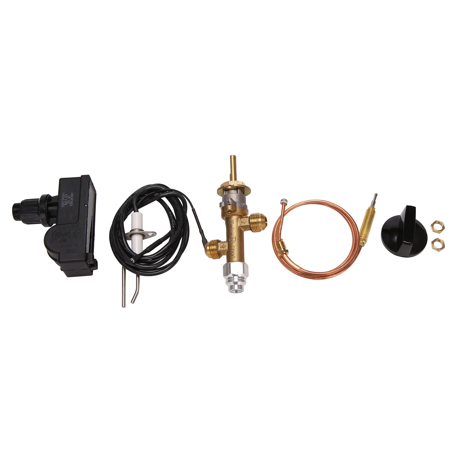 Low Pressure LPG Propane Gas Fireplace Fire Pit Safety Control Kit, Push8366