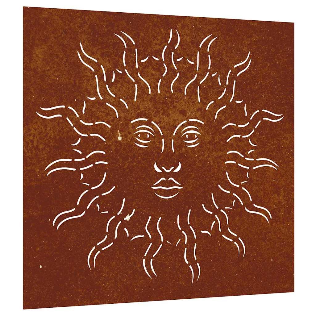 Garden Wall Decoration Art Decor Corten Steel Sun Design vidaXL