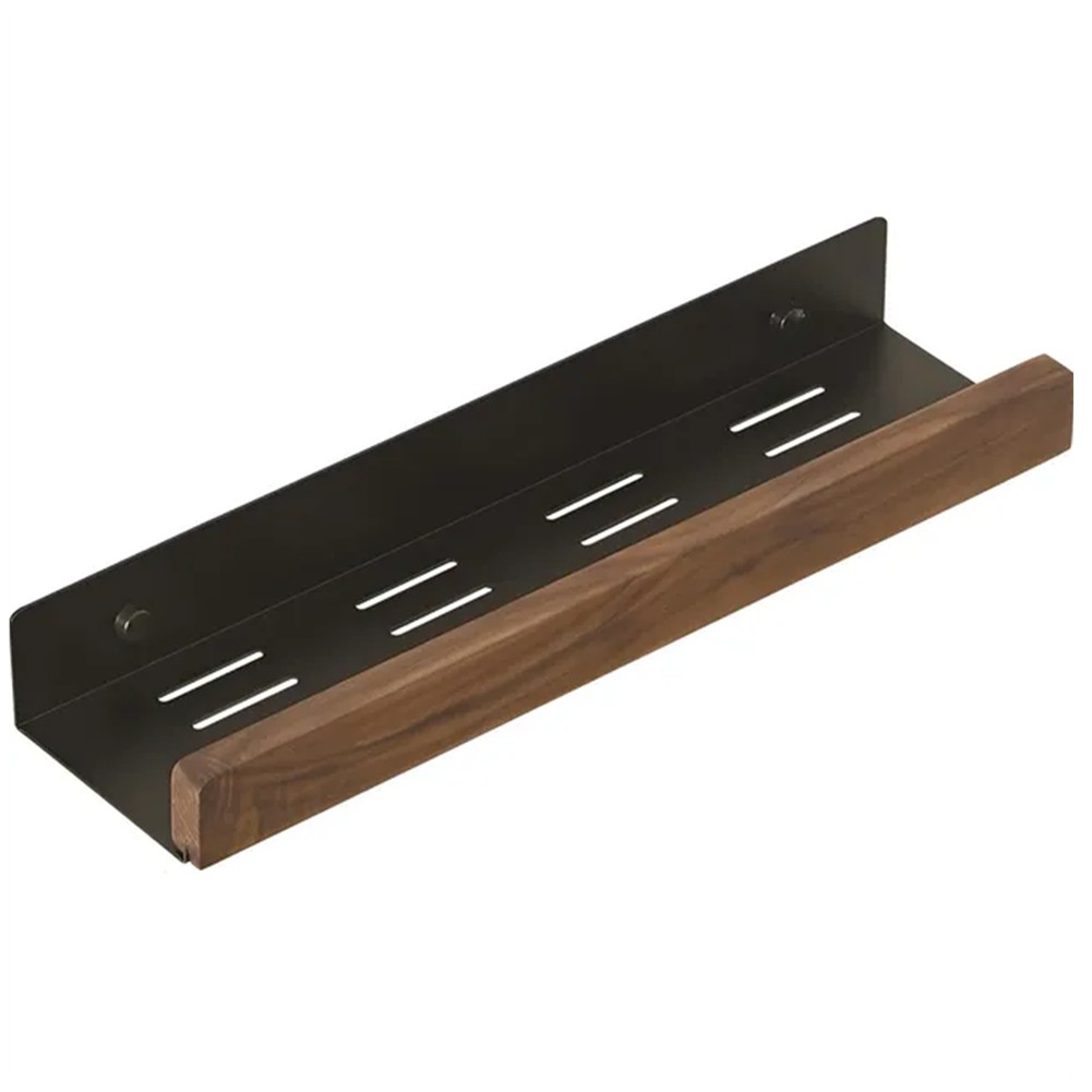 Black Walnut Wood Bathroom Storage Rack Wall Mounted Light Luxury Living4020