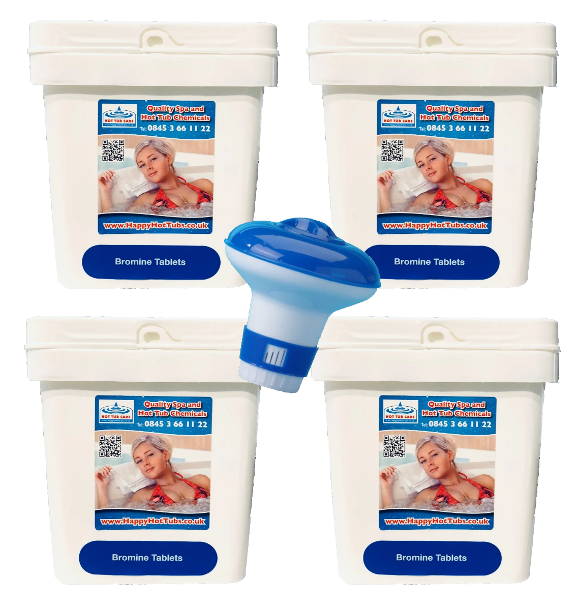 20KG Bromine Tablets + Free Dispenser Bargain Bucket Hot Tub Swimming Pool Brom