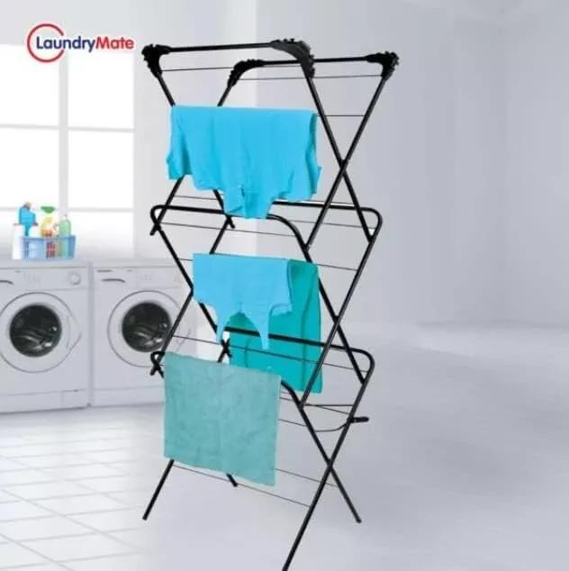 3 Tier Clothes Horse Dryer Airer Foldable Laundry Rack Washing Line Drying 133cm