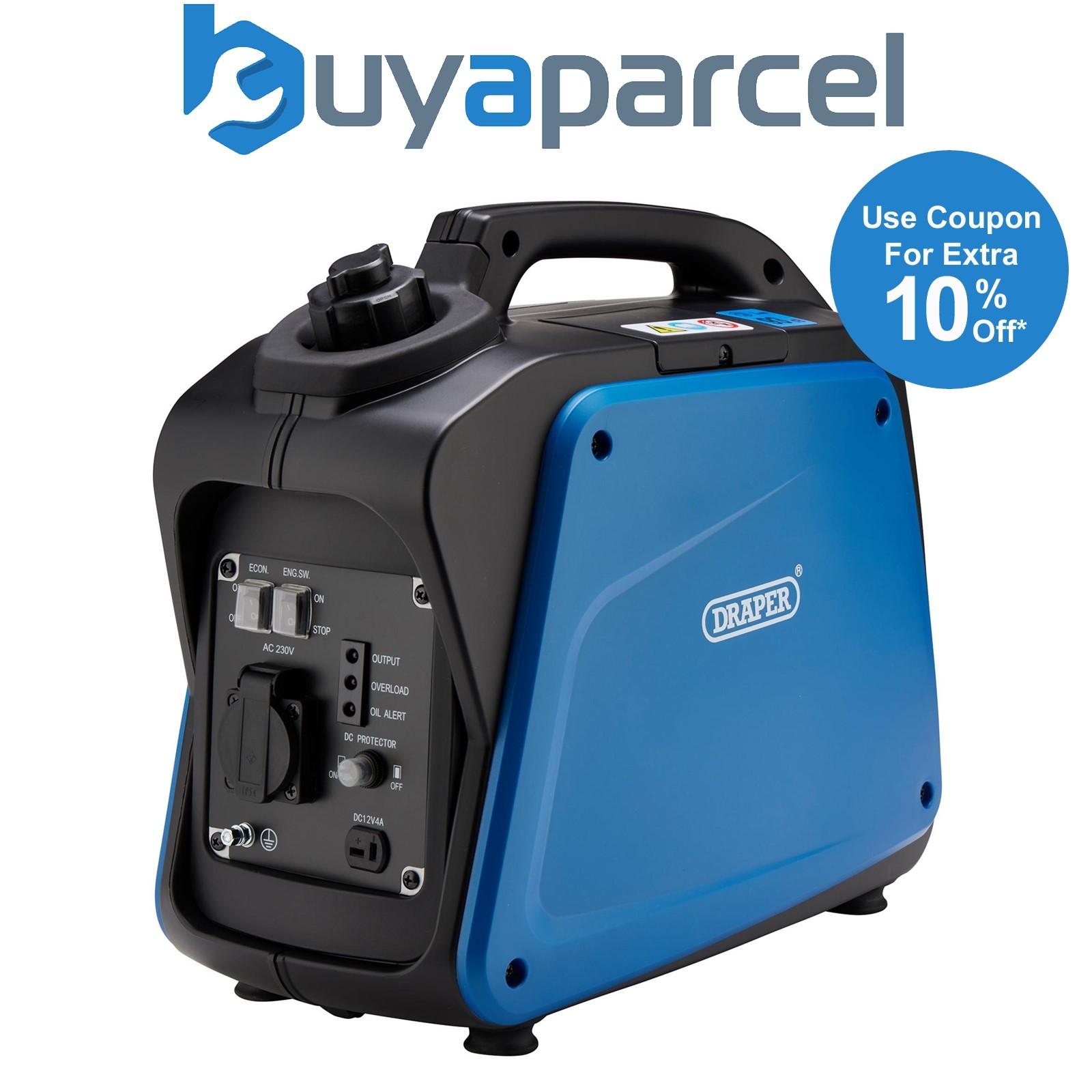 Draper 95196 Petrol Inverter Generator, 1000W