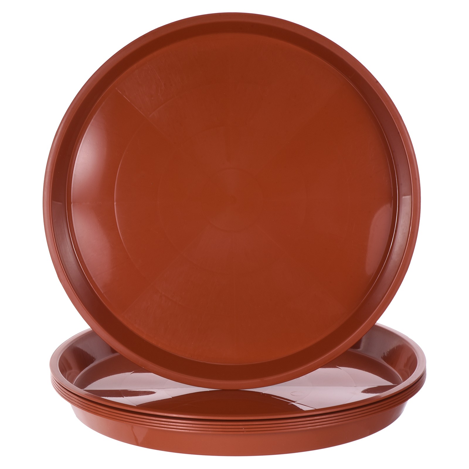 6Pcs Plastic Plant Saucer 22" Round Plant Pots Drip Water Tray Red