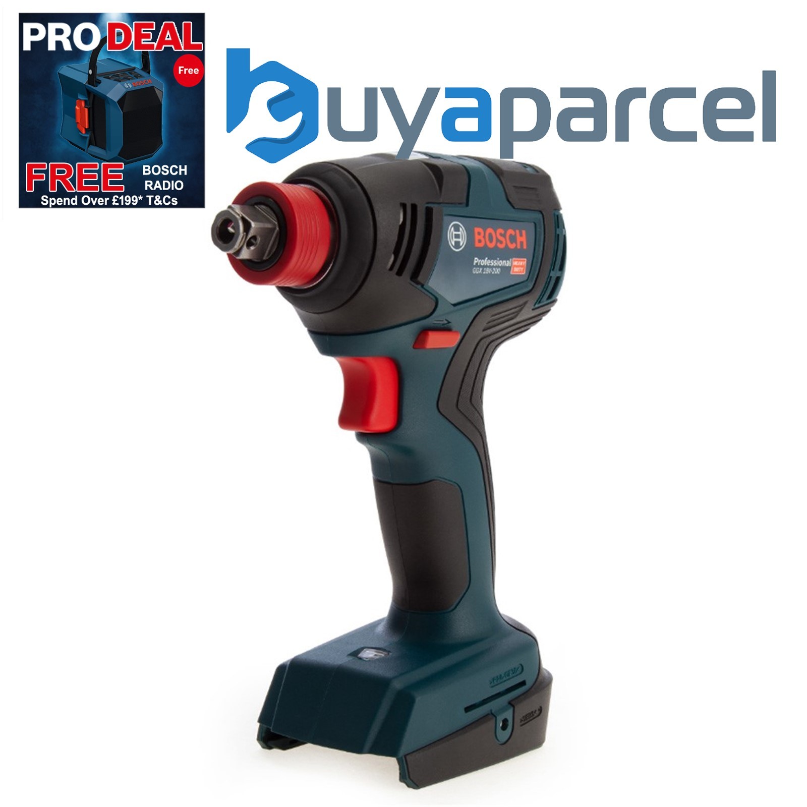 Bosch 18v GDX 18V-200 Lithium Brushless Impact Driver Wrench 1/2" 1/4" - Bare