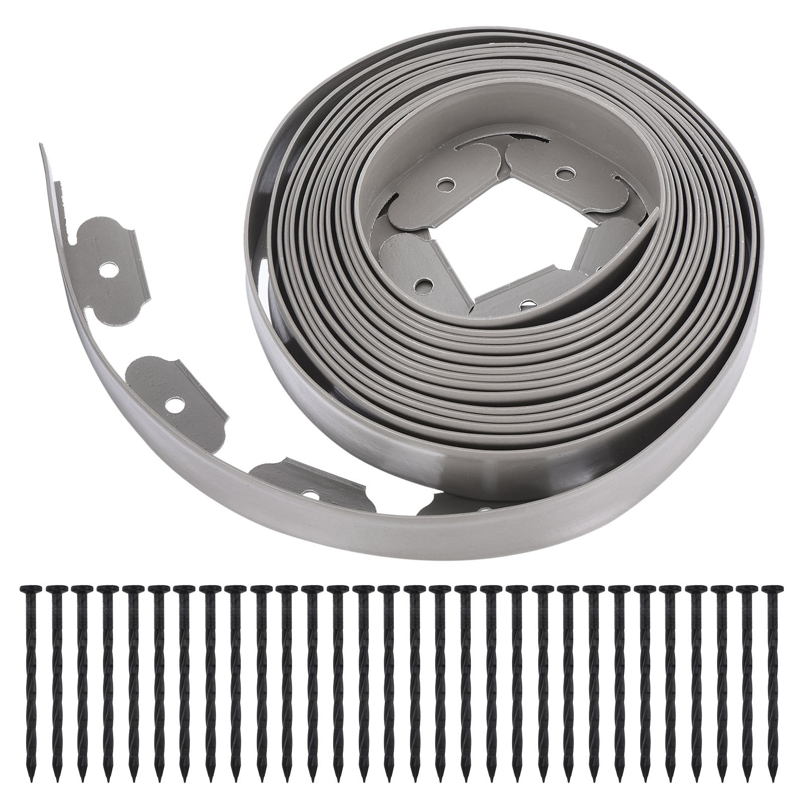 33Ft Border 2" Tall Plastic Garden Edging Kit Gray