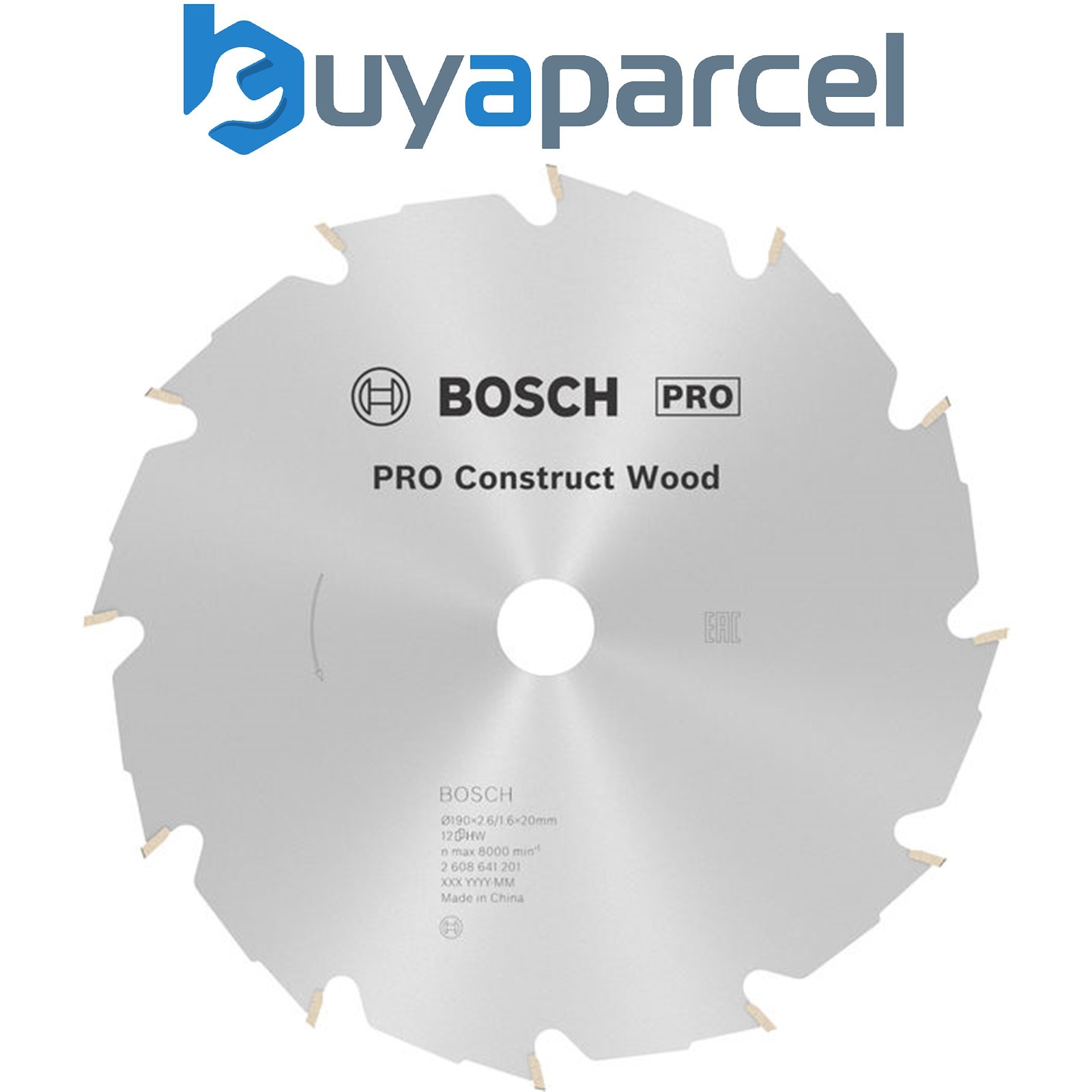 Bosch PRO Construct Wood Circular Saw Blade 190 x 2.6 x 20 mm 2608641201