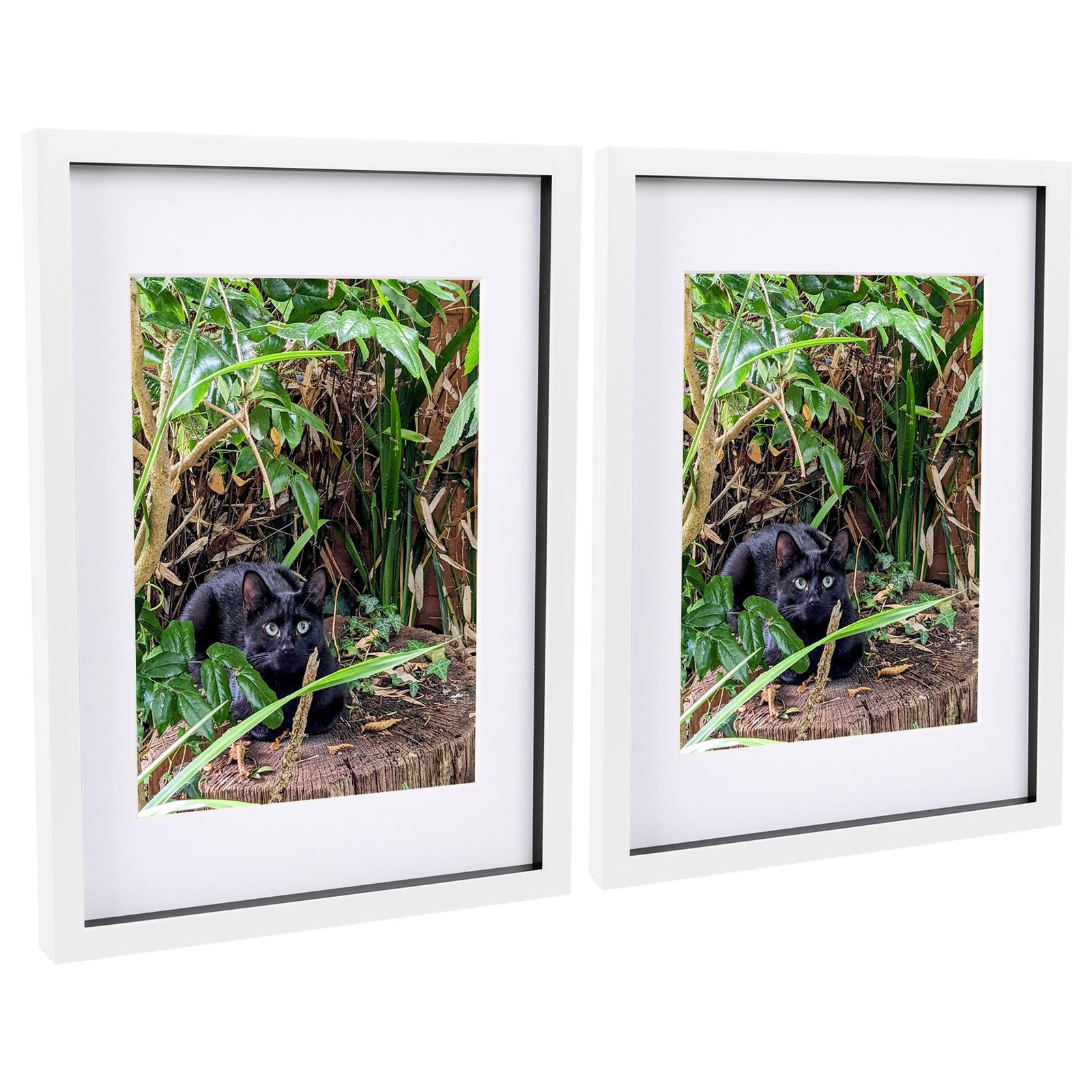 2x White A3 (12" x 17") Acrylic 3D Box Photo Picture Frame - White A4 Mount