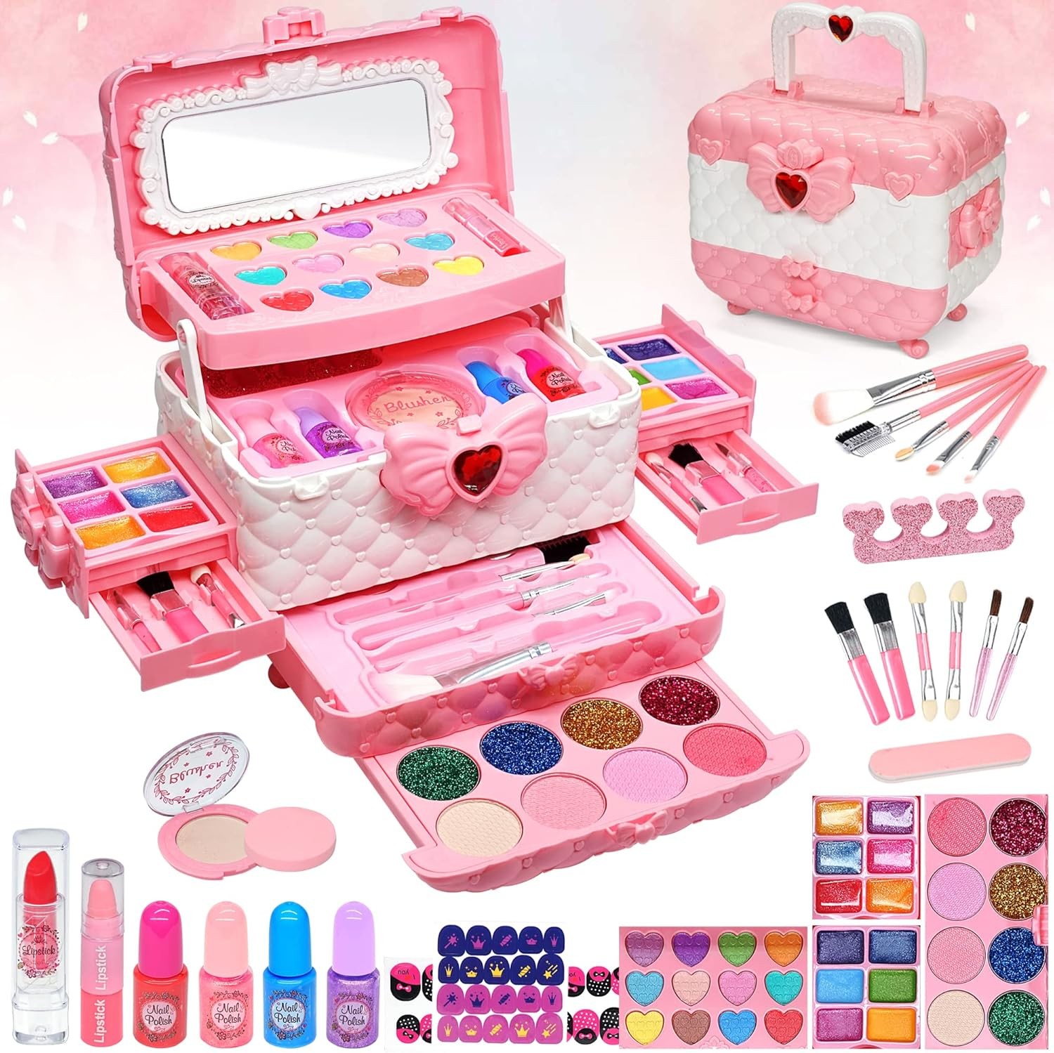 Kids Makeup Sets For Girls - Children Makeup Sets For Girls Washable Make Up Se
