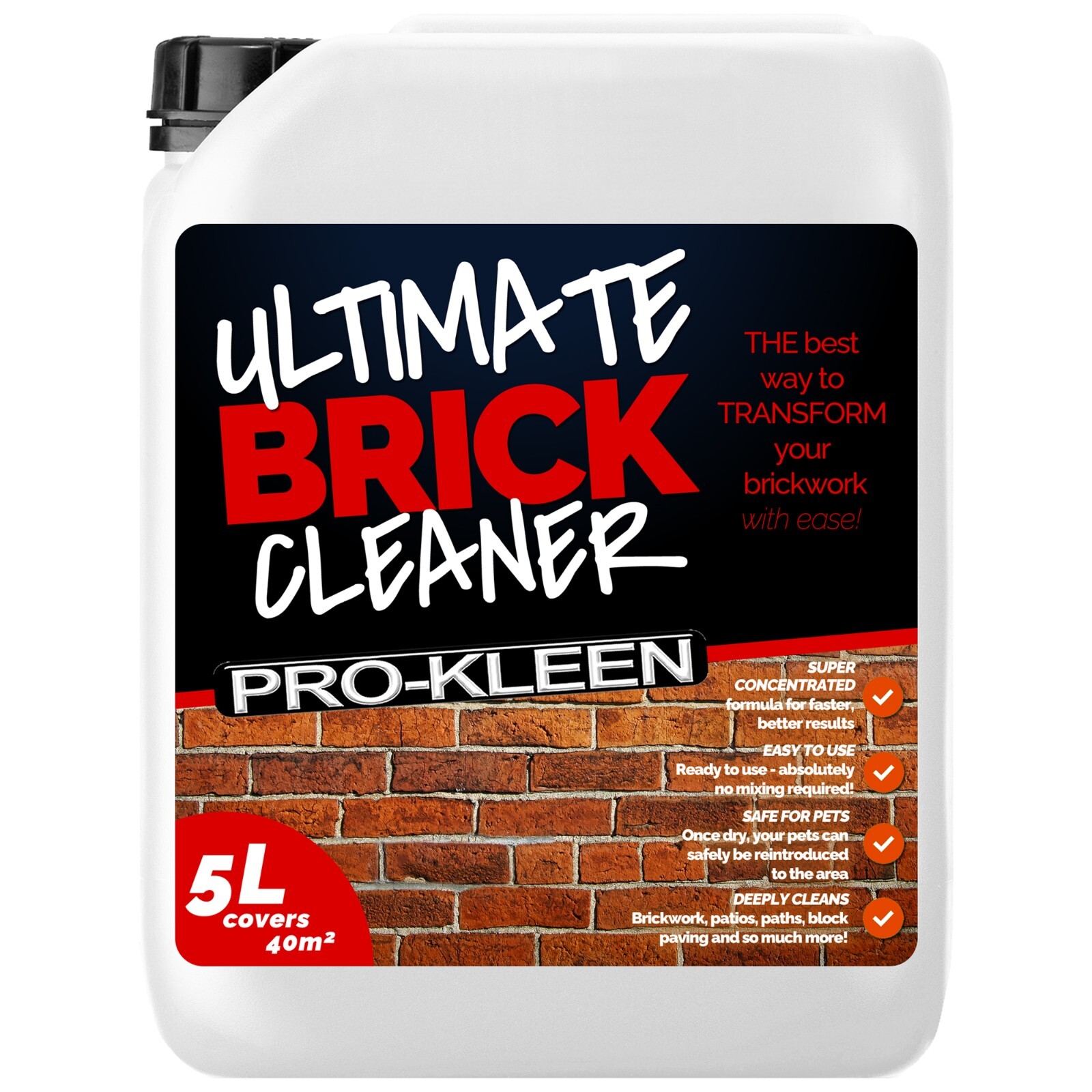 ProKleen Ultimate Brick Cleaner Drives Patio Slabs Paths 5L