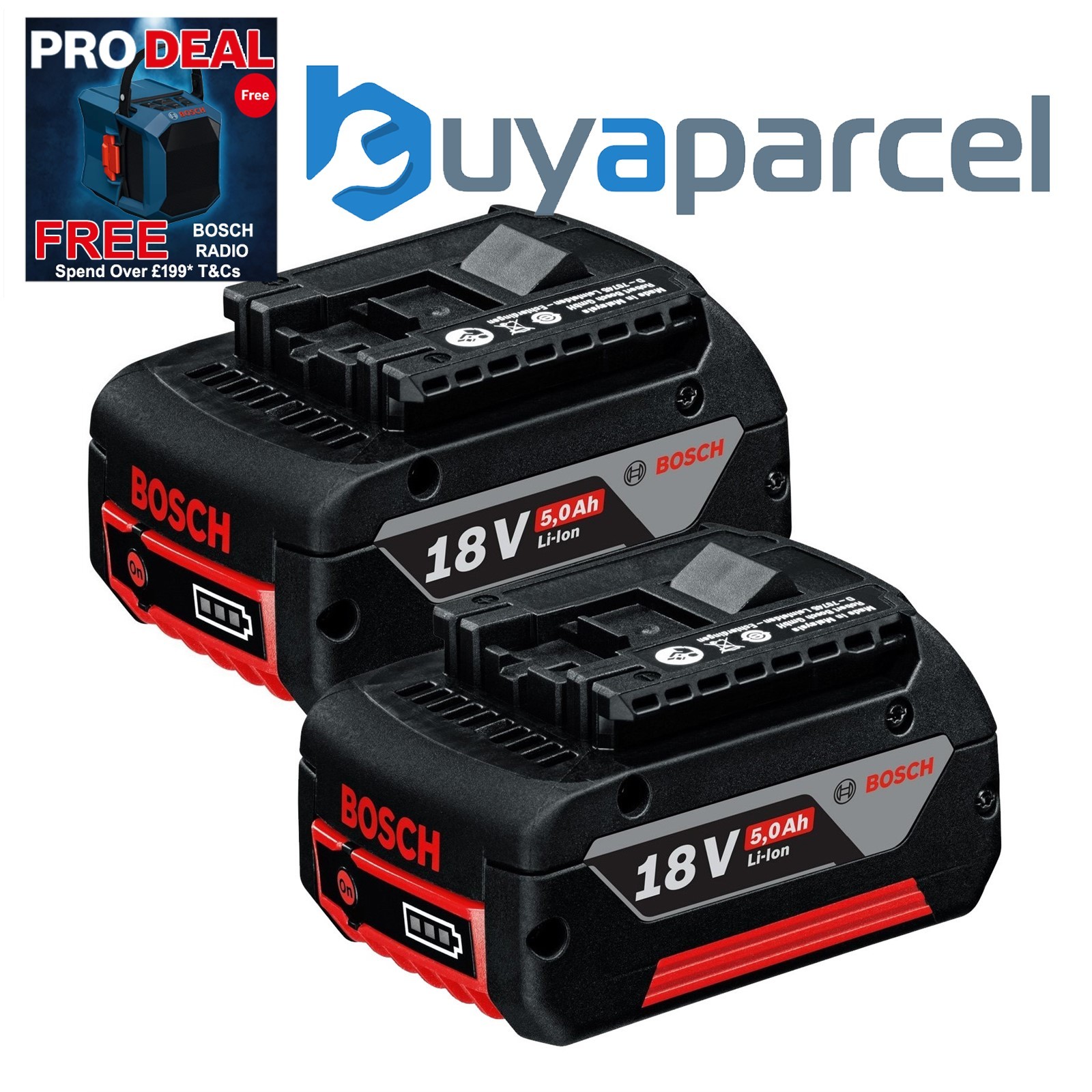 2 X Bosch 18v 5Ah Li-ion Coolpack Batteries Lithium Ion Cordless 5.0ah Cool Pack