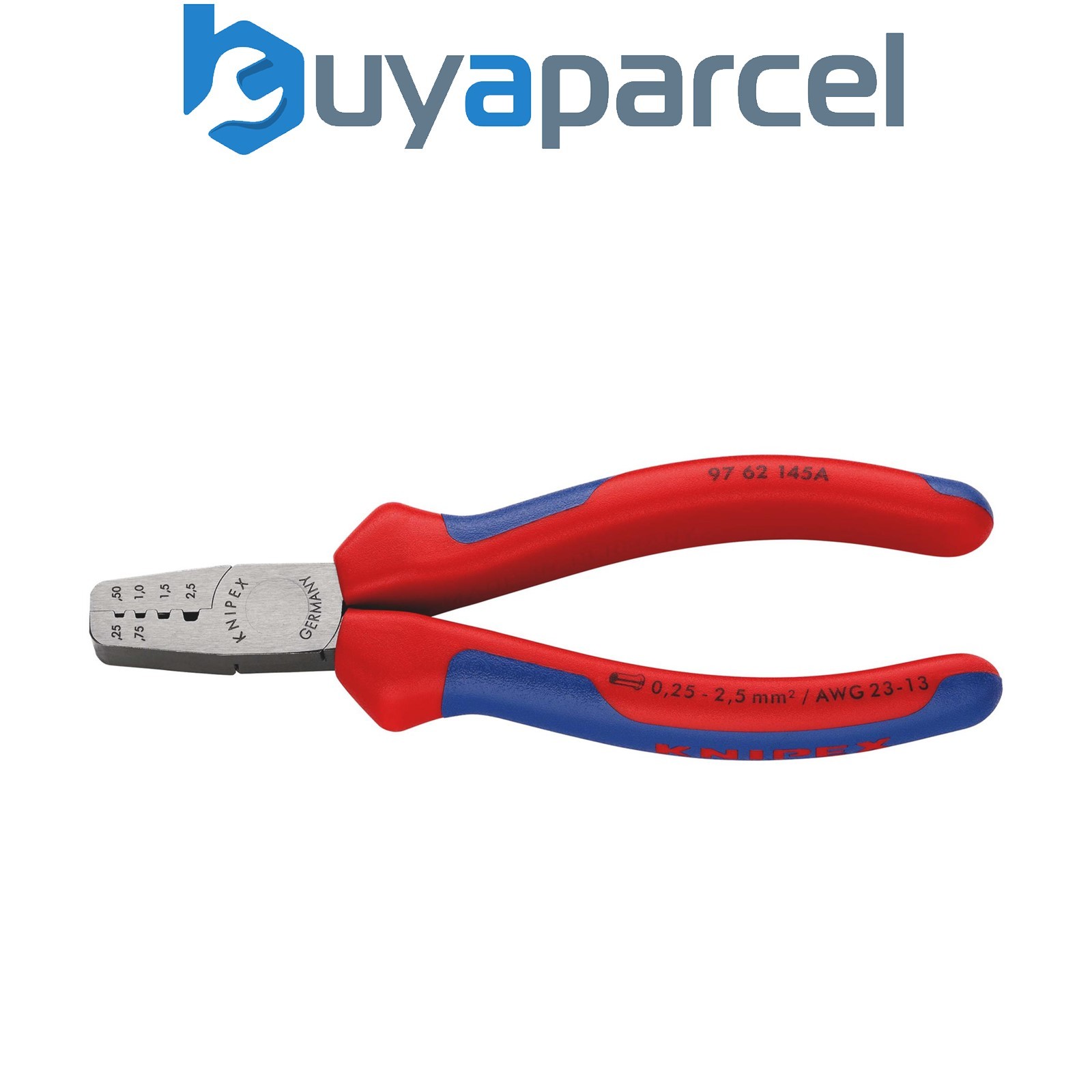 Draper 20001 KNIPEX 97 62 145 A Crimping Pliers for Wire Ferrules, 145mm