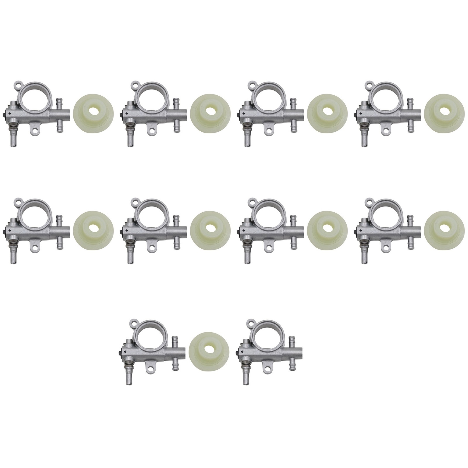 10Set 2500/3800 Chainsaw Spare Parts Chainsaw Oil Pump with Worm Drive Gear7345