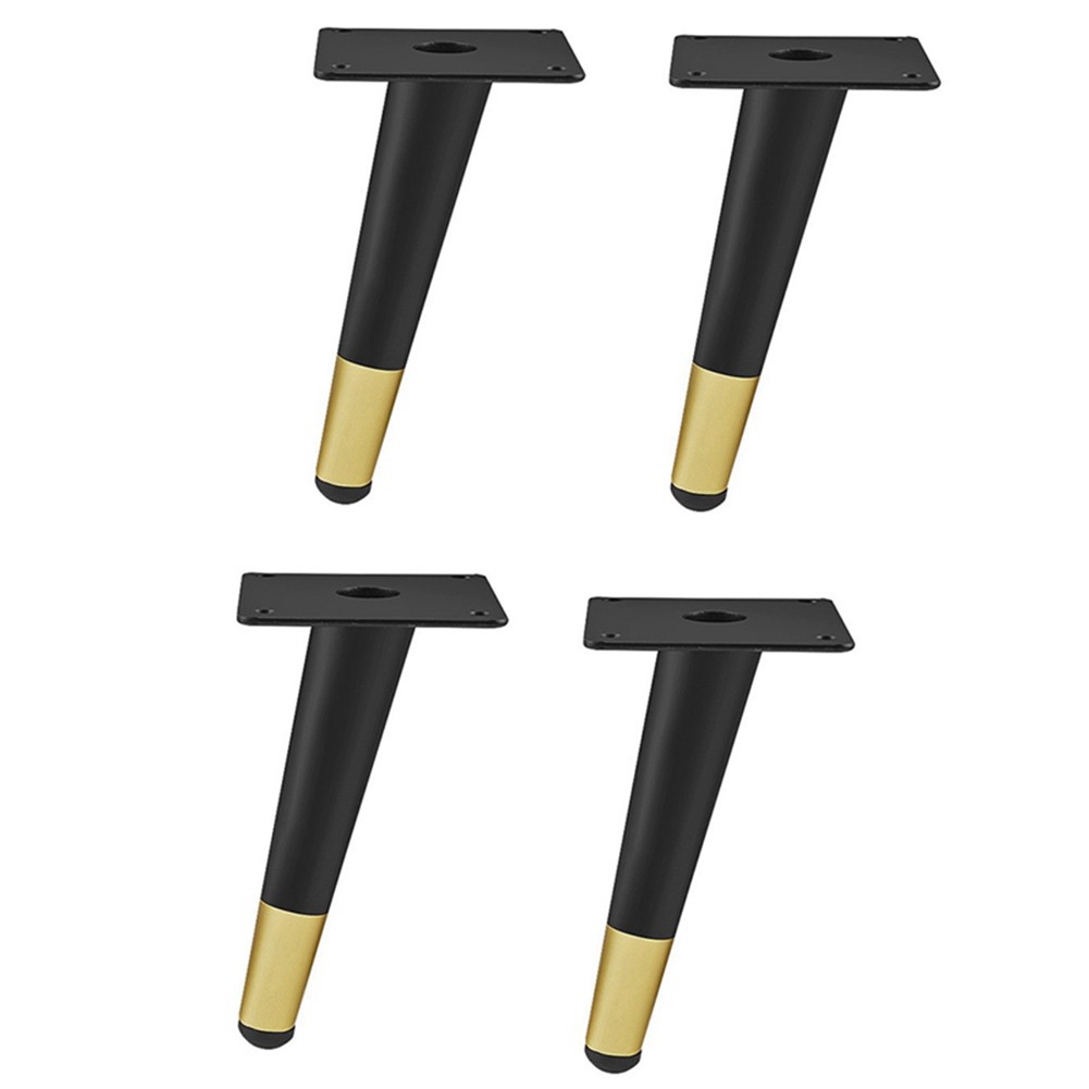 4Pcs Legs for Metal Furniture Black and Gold Sofa Bed Iron Table Foot and9743