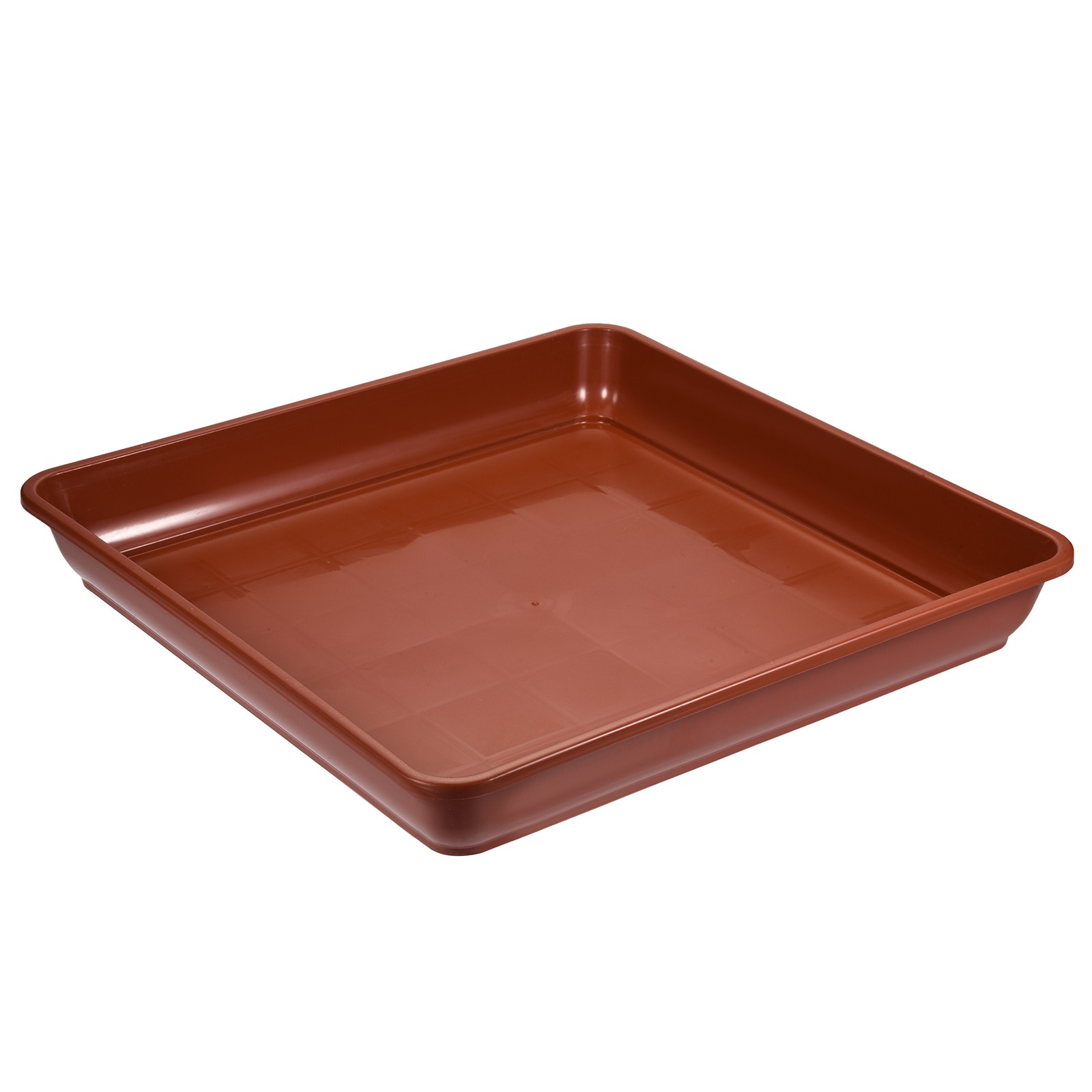 Plant Pot Saucer 16" Plastic Square Flower Drip Tray Indoor Outdoor, Red